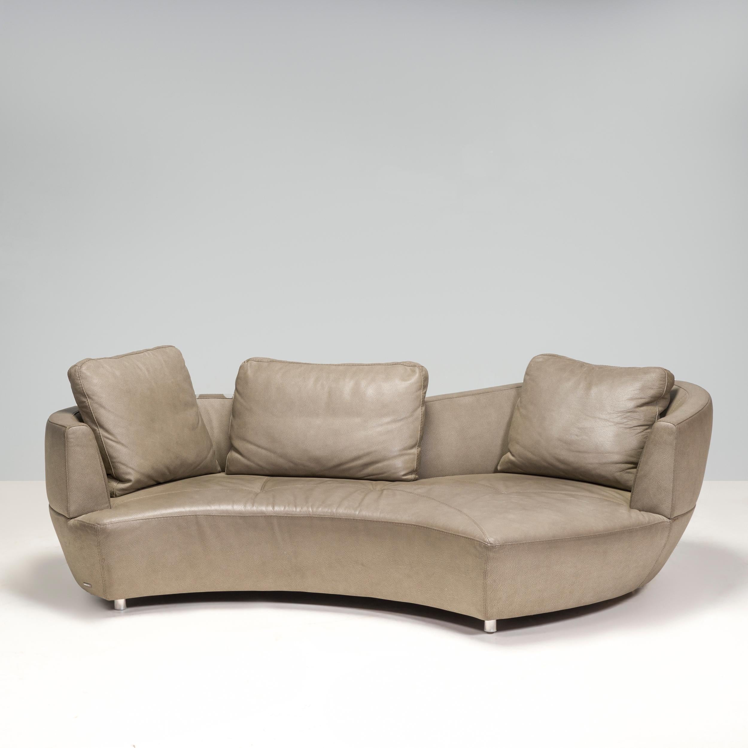 Modern Roche Bobois by Gabriele Assmann & Alfred Kleene Leather Digital Curved Sofa For Sale