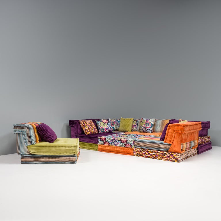 Roche Bobois by Hans Hopfer Missoni Mah Jong Sectional Sofa & Ottoman, Set of 16 In Good Condition In London, GB