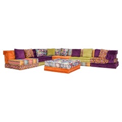 Retro Roche Bobois by Hans Hopfer Missoni Mah Jong Sectional Sofa & Ottoman, Set of 16