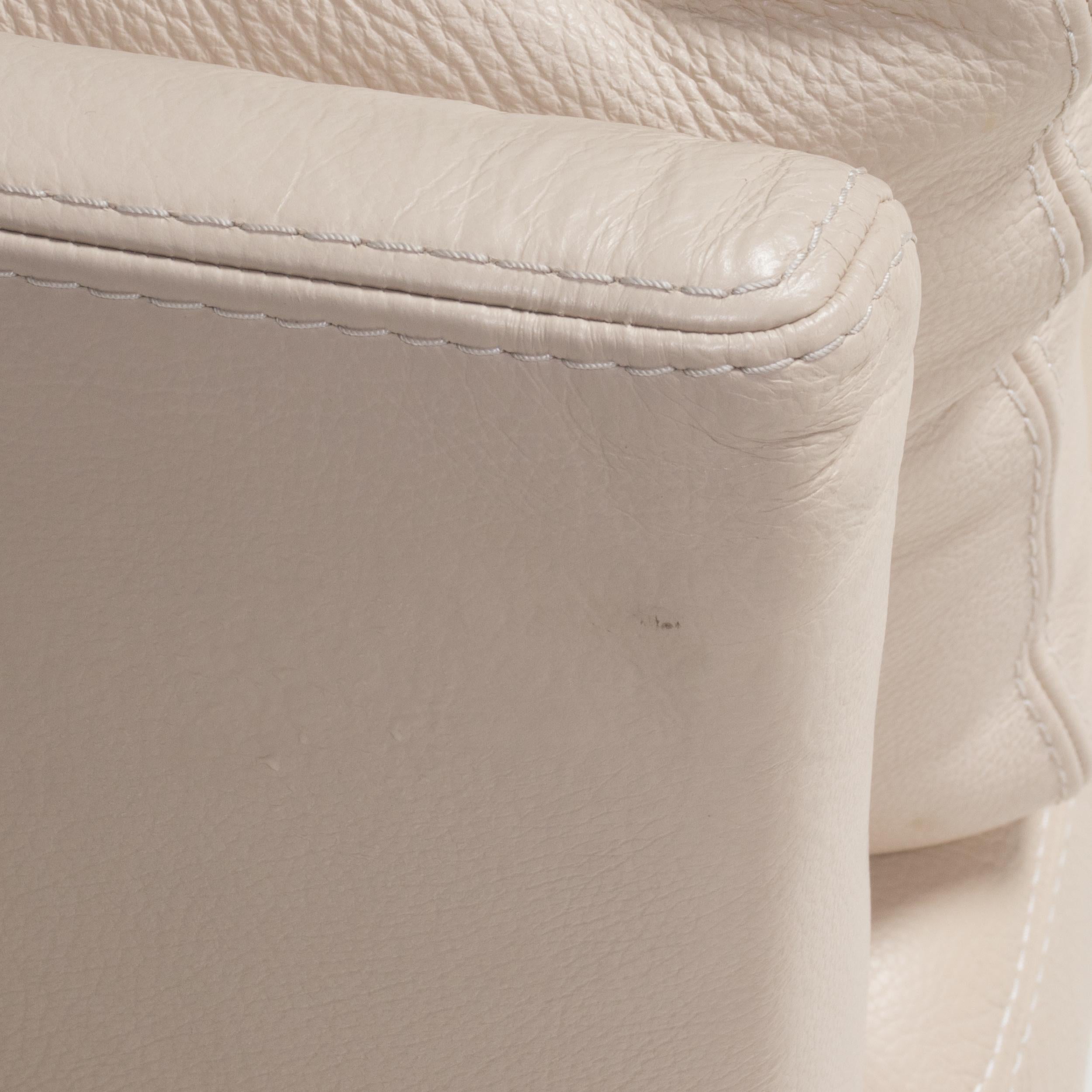 Roche Bobois by Philippe Bouix Cream Leather Perception Corner Sofa 1