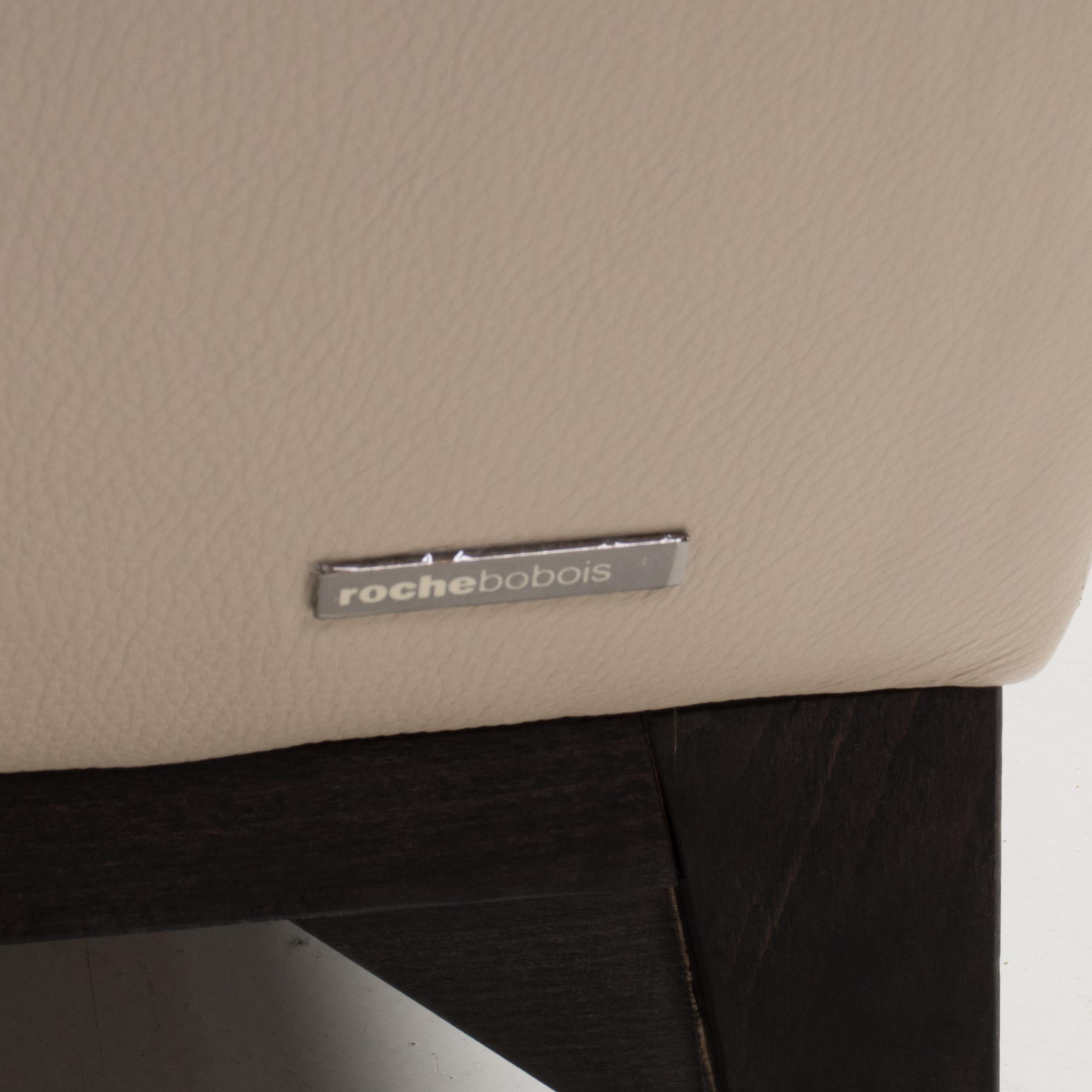 Roche Bobois by Philippe Bouix Cream Leather Perception Corner Sofa 5
