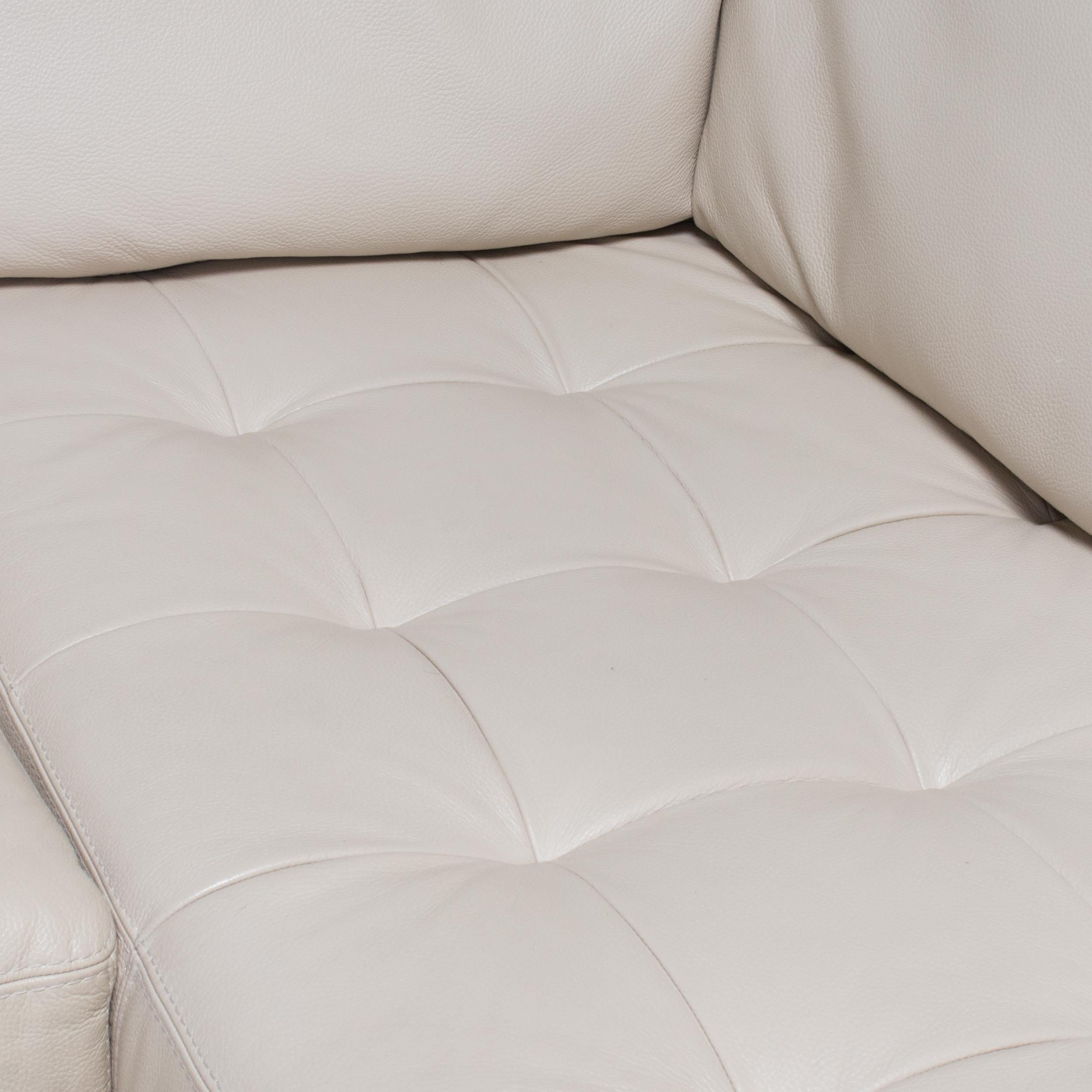 French Roche Bobois by Philippe Bouix Cream Leather Perception Corner Sofa