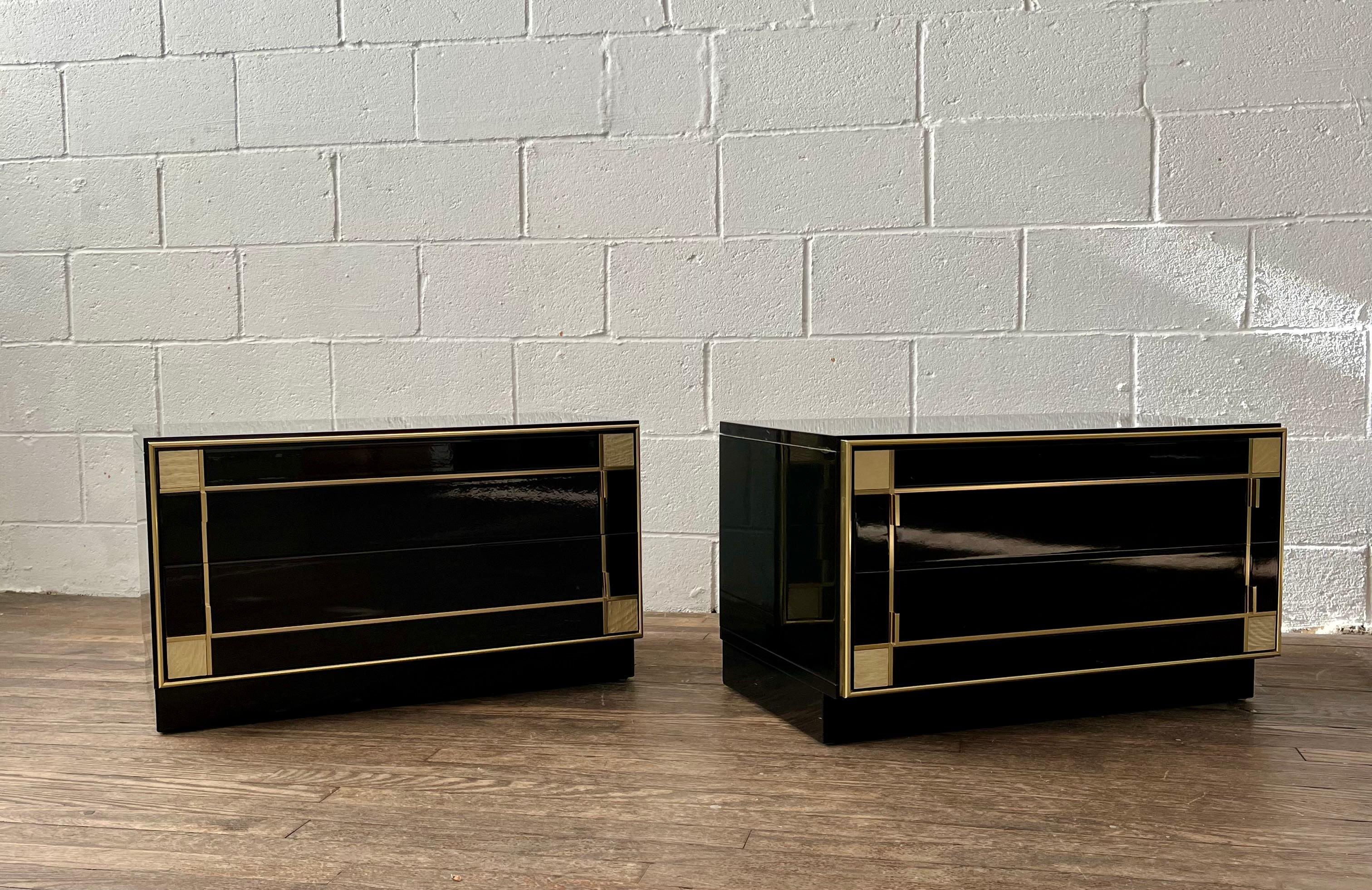 French Pierre Cardin for Roche Bobois 2 Drawer Nightstands or End Tables
