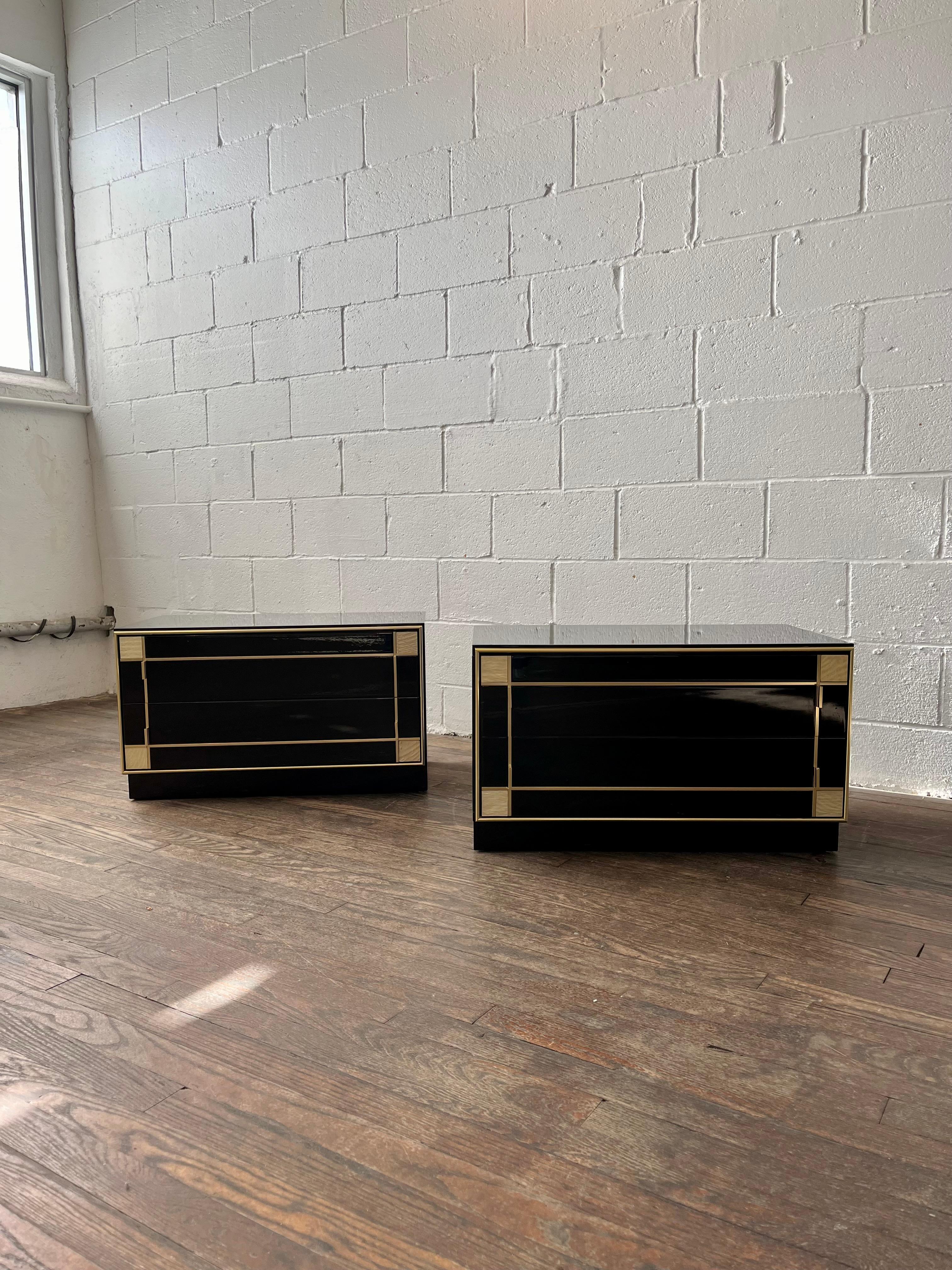 Pierre Cardin for Roche Bobois 2 Drawer Nightstands or End Tables In Good Condition In W Allenhurst, NJ