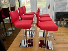 Tabouret Chabada Roche Bobois, pivotant, repose-pieds, plaqué chrome - 6 disponibles