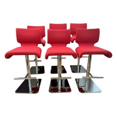 Tabouret Chabada Roche Bobois, pivotant, repose-pieds, plaqué chrome - 6 disponibles