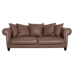 Roche Bobois Chester Chic Divano in pelle marrone a tre posti