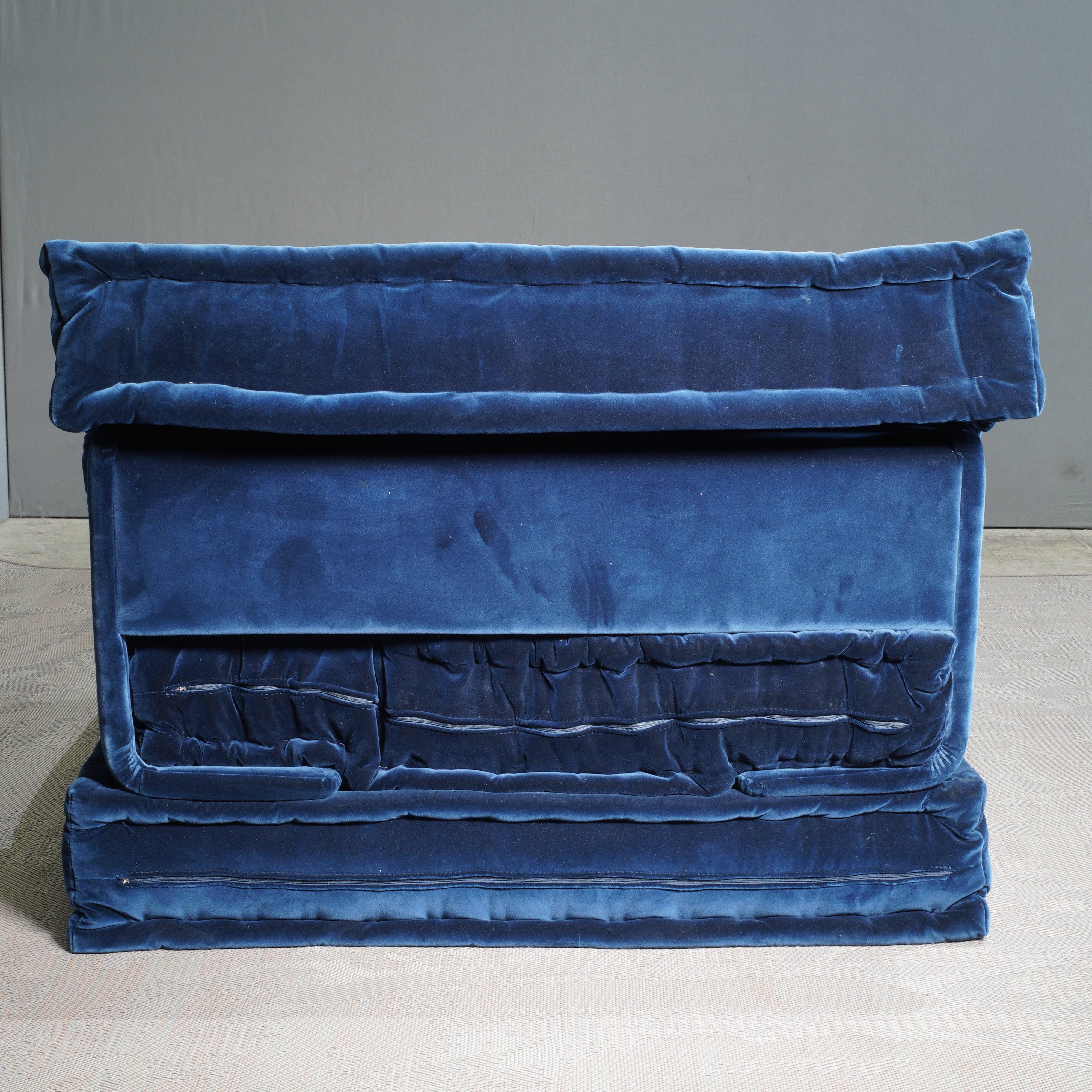 French Roche Bobois Cotton Velvet Mah Jong Sofa, Set of 12