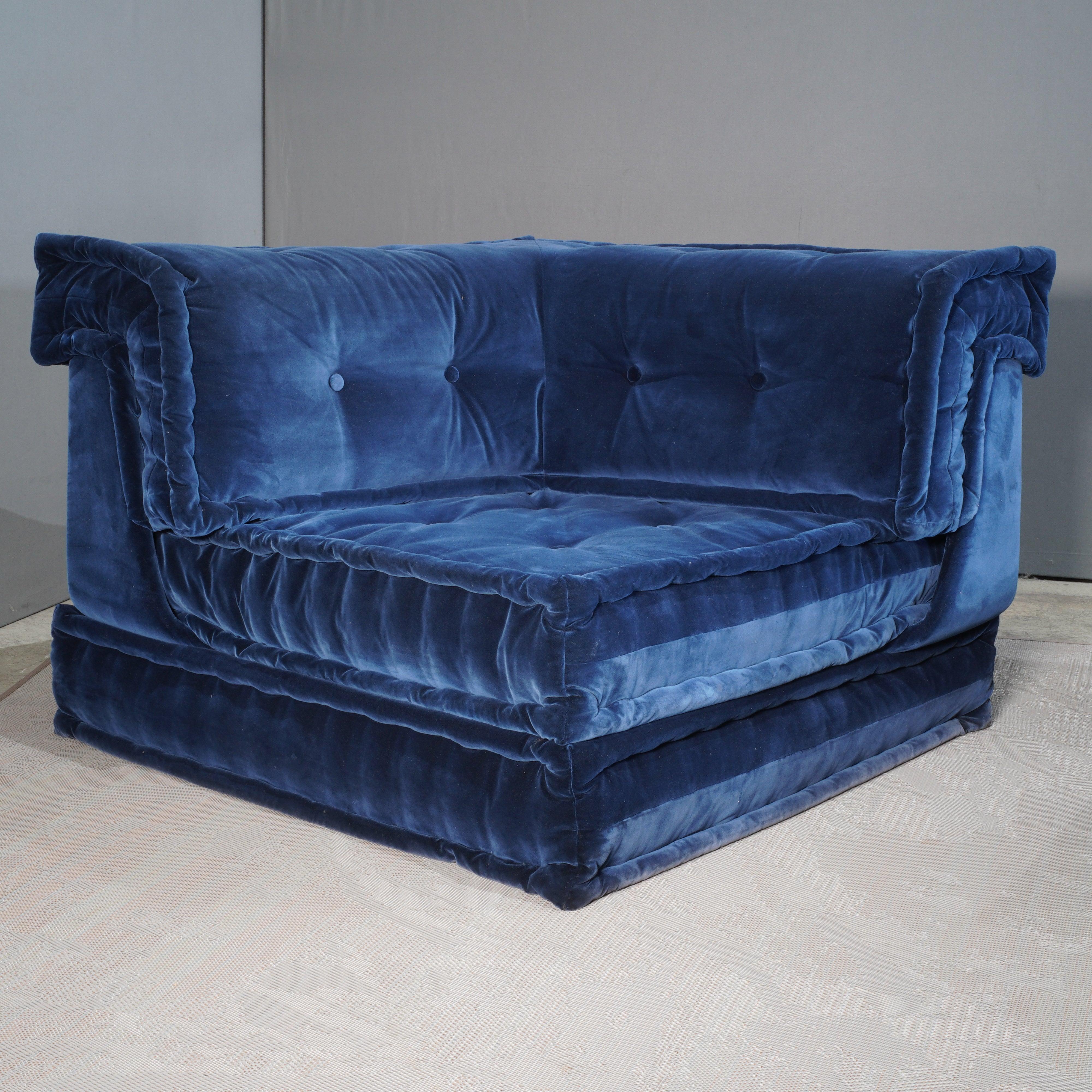 Contemporary Roche Bobois Cotton Velvet Mah Jong Sofa, Set of 12