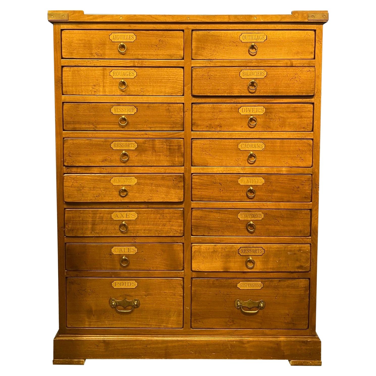 Roche Bobois Custom French Oak Apothecary Cabinet Credenza Chest of Drawers