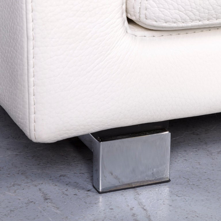 Roche Bobois Designer Leather Sofa White Three-Seat Couch ...