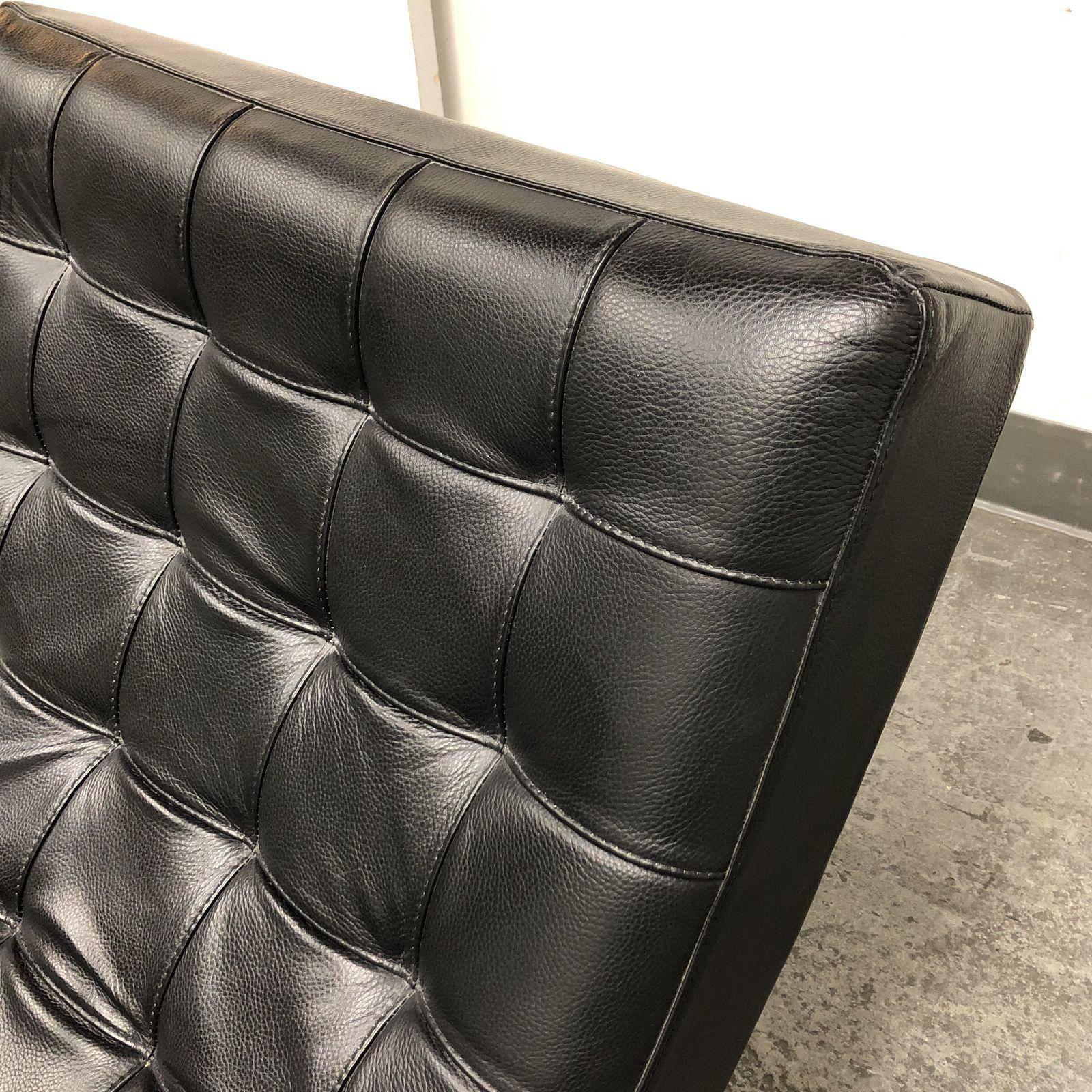 Aluminum Roche Bobois Dolce Black Leather Lounge For Sale