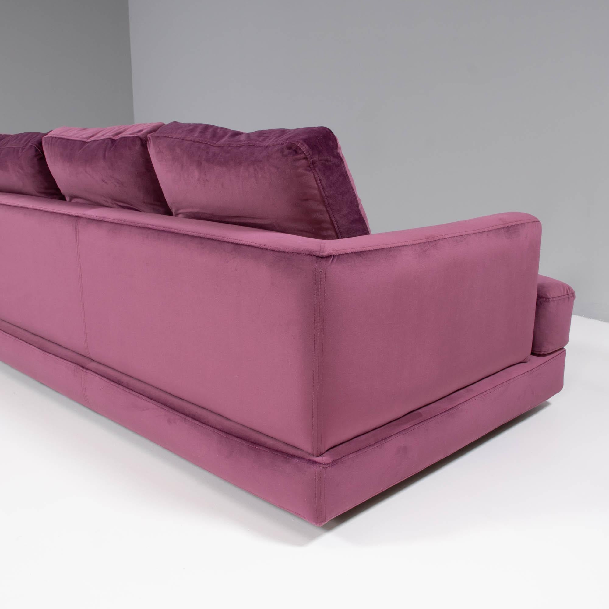 Roche Bobois Eclipse 4 Seater Sofa Deep Purple Velvet 2