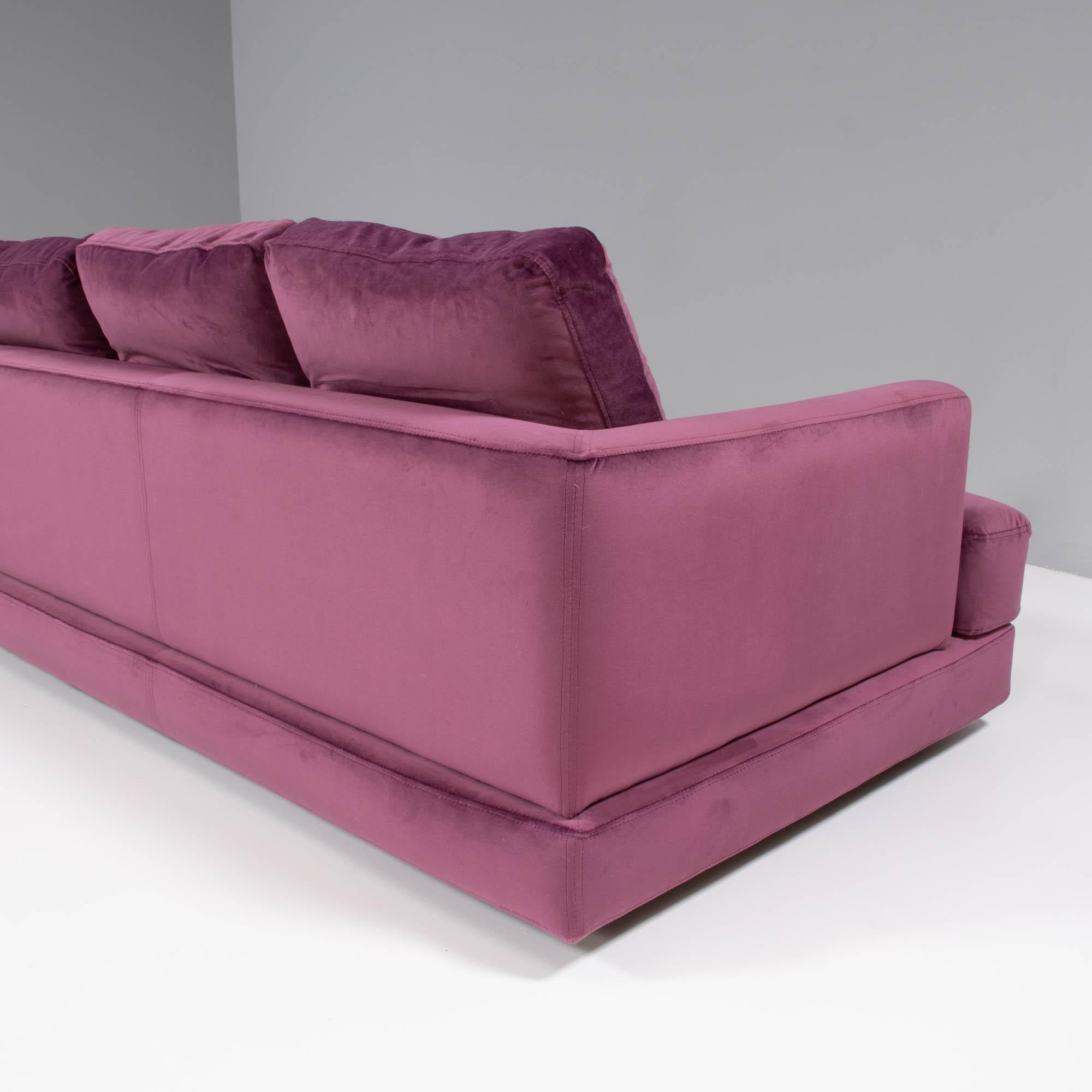 Roche Bobois Eclipse Four-Seater Sofa, Purple Velvet 2