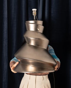 Roche Bobois  Faïencerie de Charolles XL Spiral Ceramic Table Lamp, 1970s