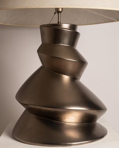 Roche Bobois  Faïencerie de Charolles XL Spiral Ceramic Table Lamp, 1970s