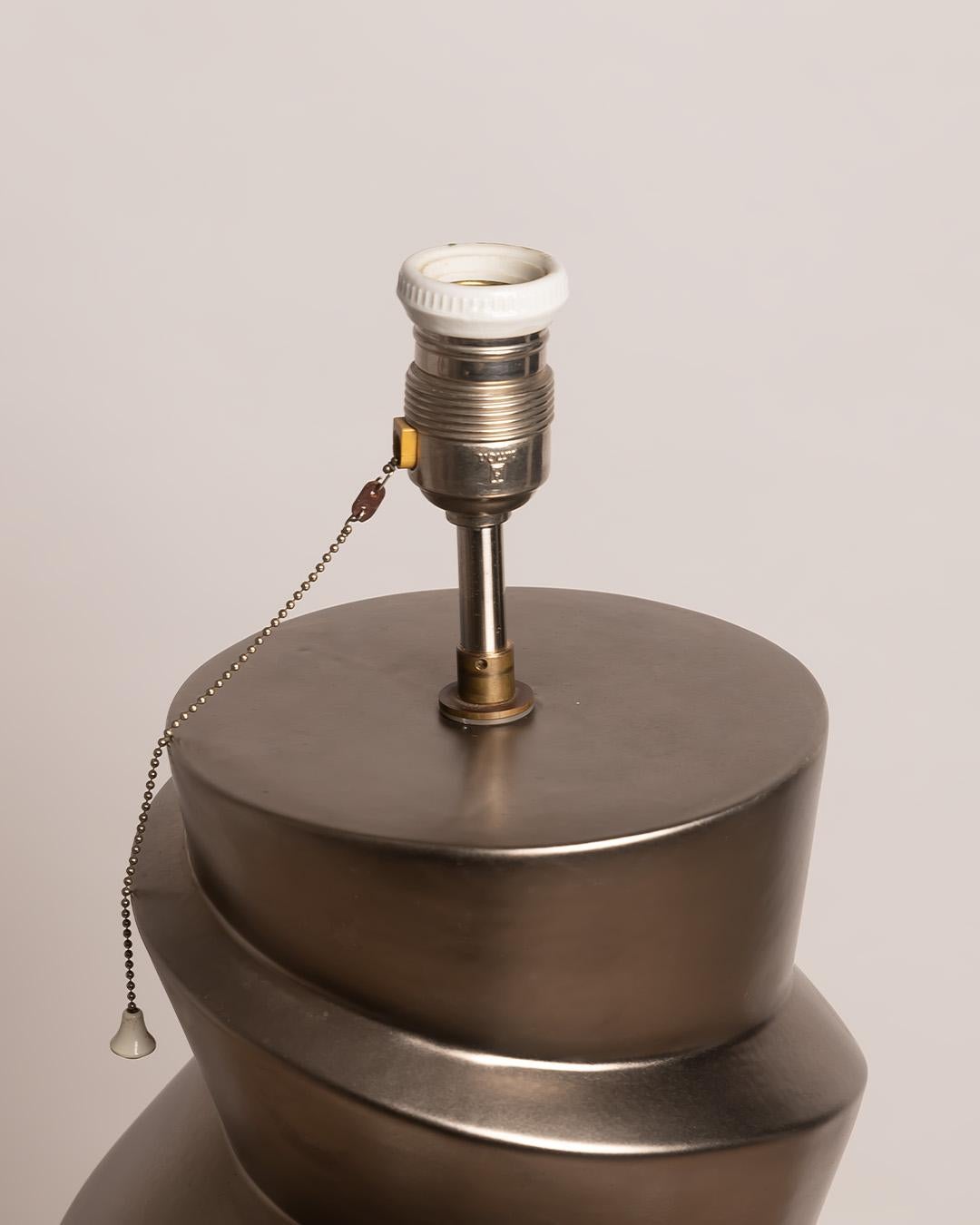 Space Age Roche Bobois  Faïencerie de Charolles XL Spiral Ceramic Table Lamp, 1970s For Sale
