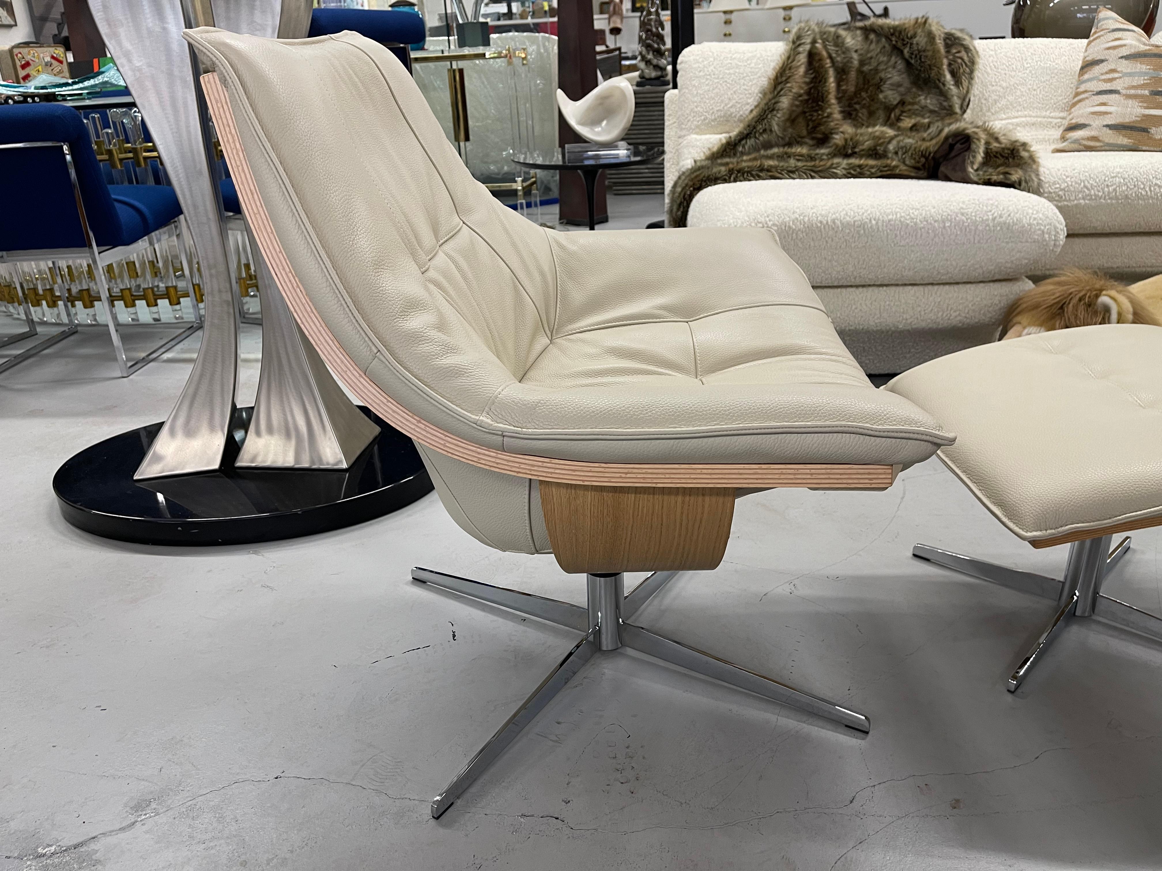 Hand-Crafted Roche Bobois Flight Chair and Ottoman