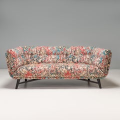 Roche Bobois Floral Tufted Fabric Profile 2.5 Seat Sofa