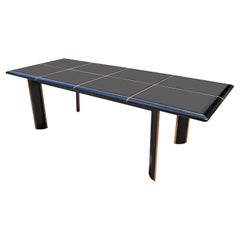 Table de salle à manger italienne en laque noire brillante Roche Bobois pour Pierre Cardin