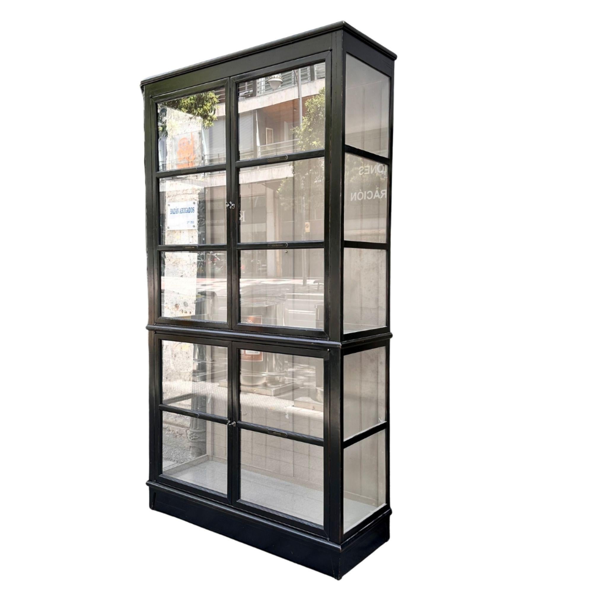 Hand-Crafted Roche Bobois France, Black display case/architect library “Architecte For Sale