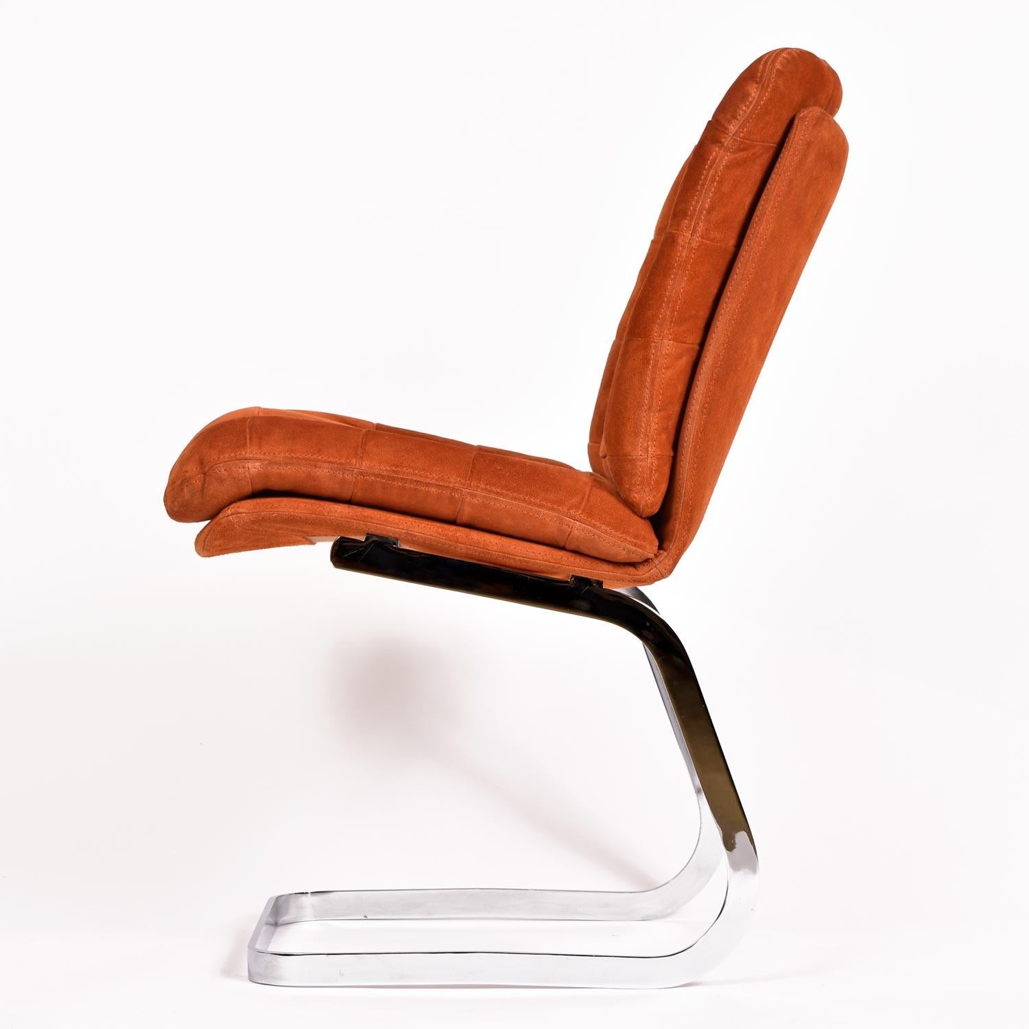 orange suede chair