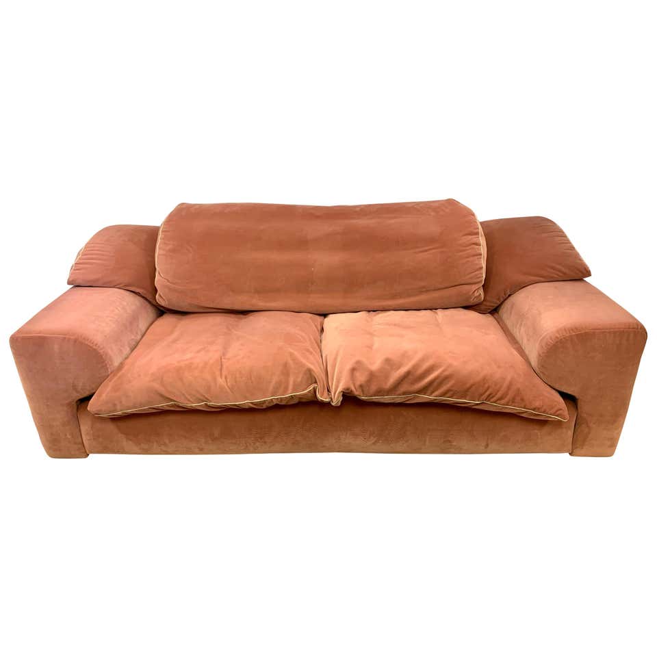 Peach leather sofa