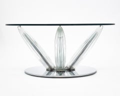 Roche Bobois Glass and Chrome Coffee Table