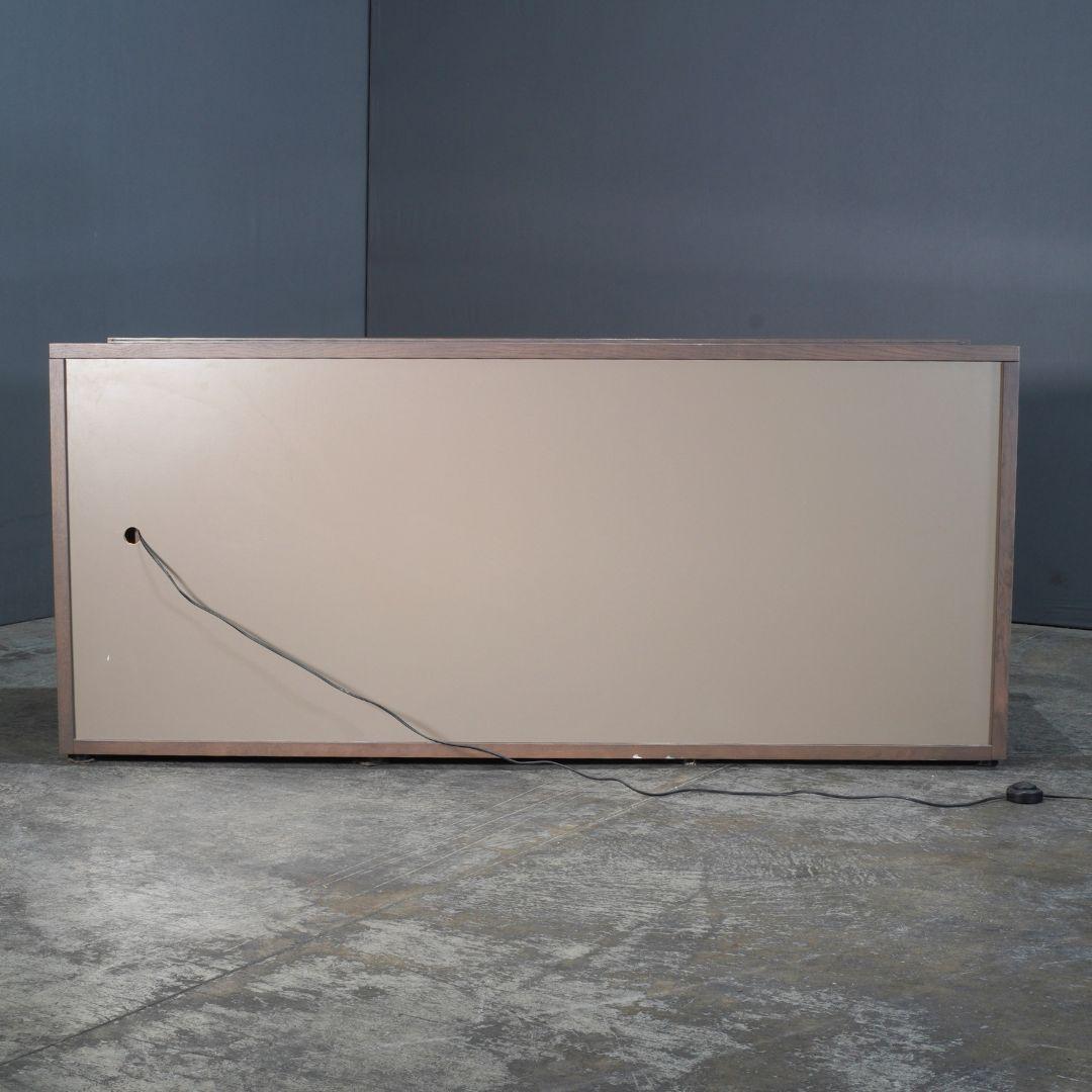 XXIe siècle et contemporain Buffet en verre anthracite et verre fumé Roche Bobois