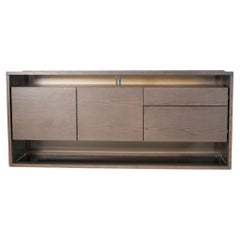 Roche Bobois Glassbox Sideboard in Anthracite & Smoked Glass