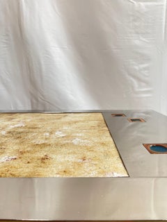 Table basse en acier et céramique Roche Bobois & Gregorieff, 1972