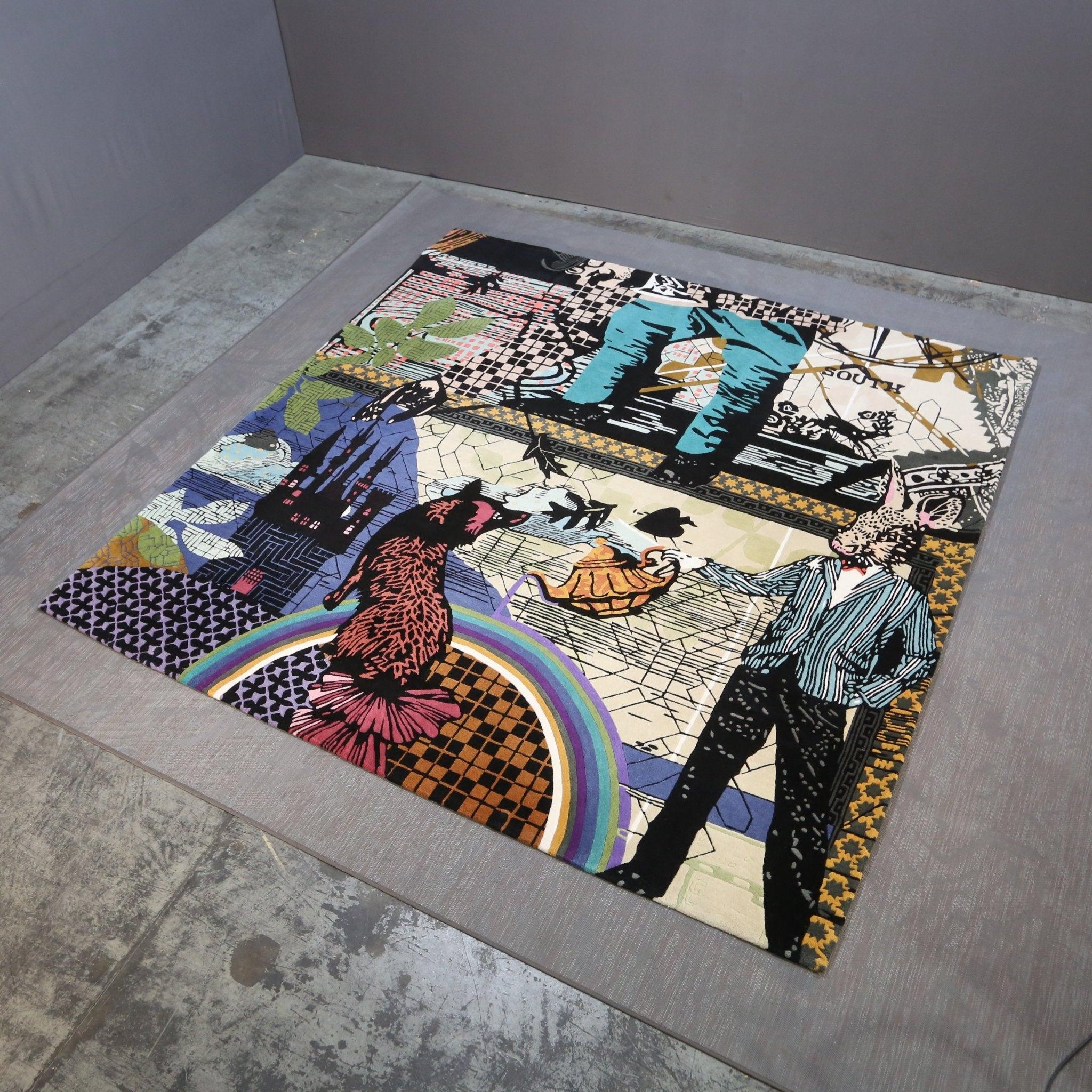 Introducing the Hand Tufted London Rug by Roche Bobois, a stunning addition to any modern home. This luxurious rug features a hand-tufted design, crafted with the finest materials for a soft and plush feel underfoot. The intricate abstract pattern