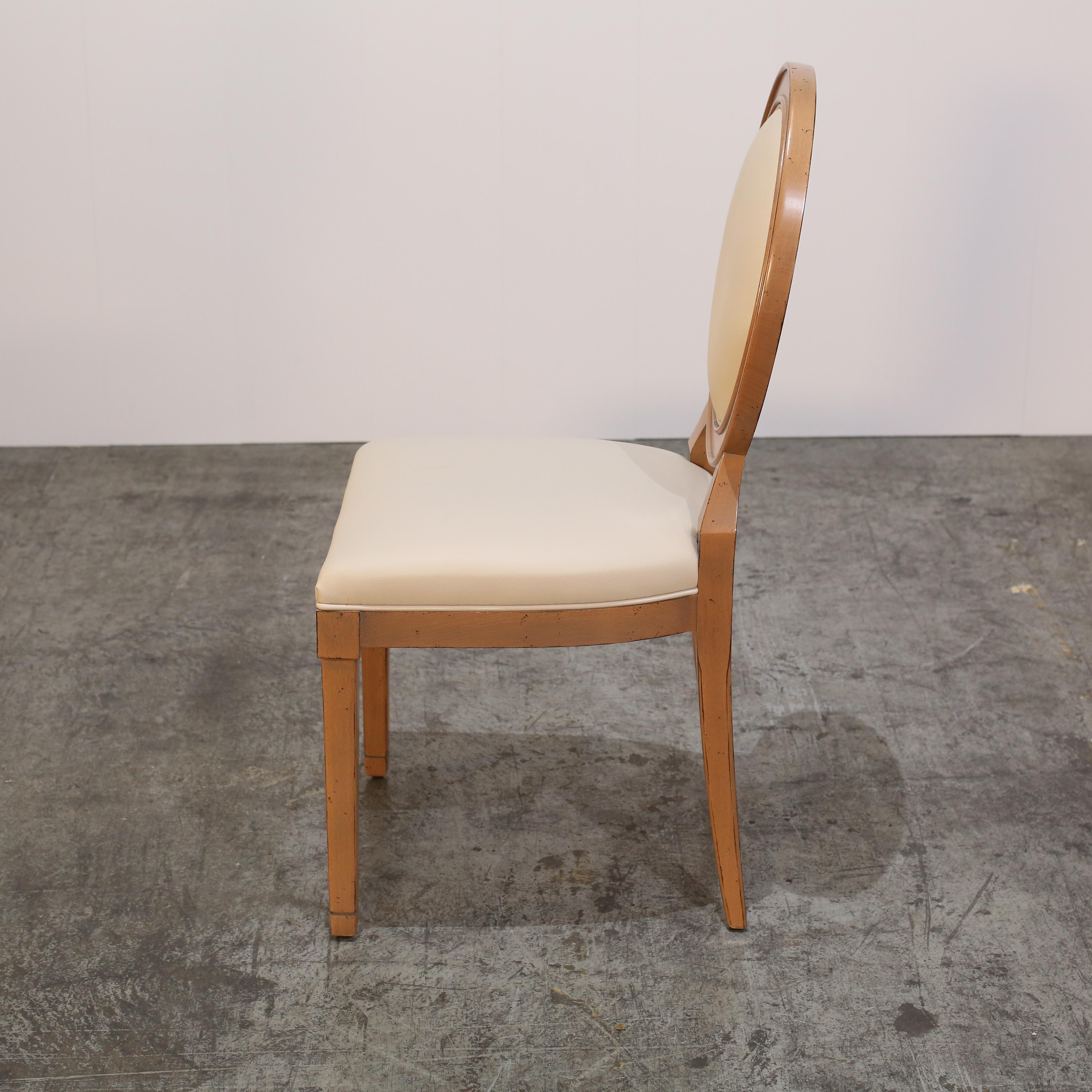 Sedie da pranzo in pelle color crema Roche Bobois Hortense, set di sei sedie in vendita 4