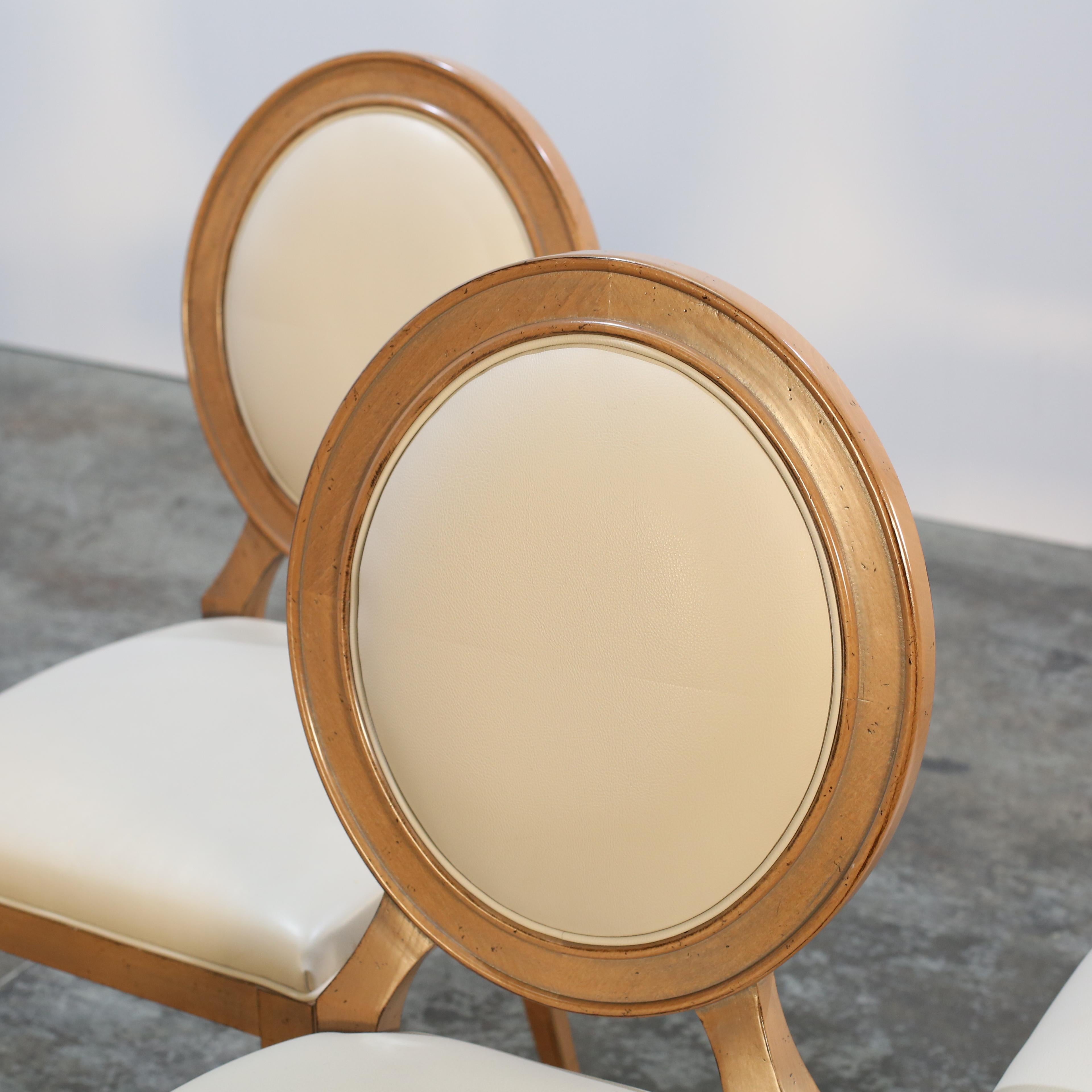XXI secolo e contemporaneo Sedie da pranzo in pelle color crema Roche Bobois Hortense, set di sei sedie in vendita