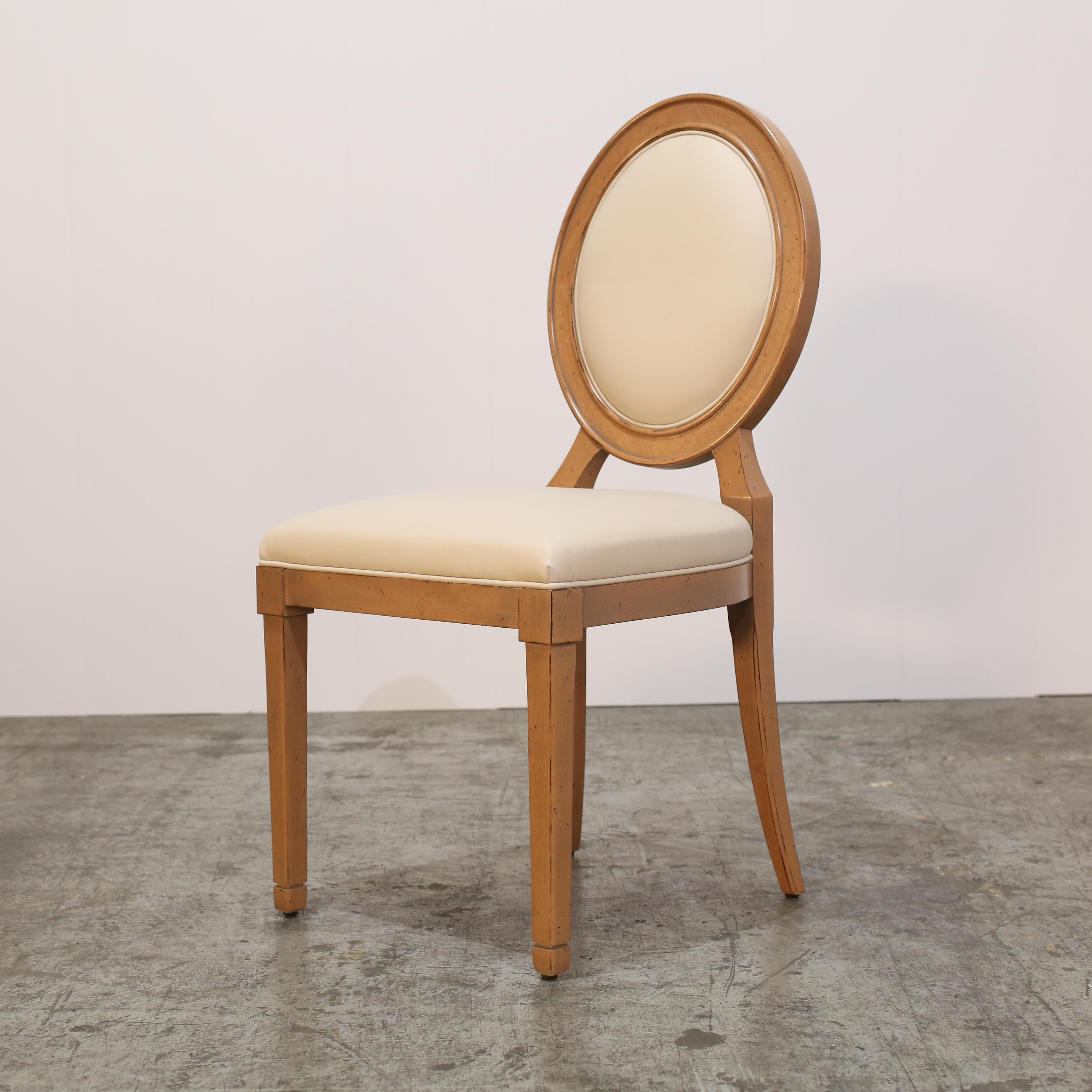 Sedie da pranzo in pelle color crema Roche Bobois Hortense, set di sei sedie in vendita 1