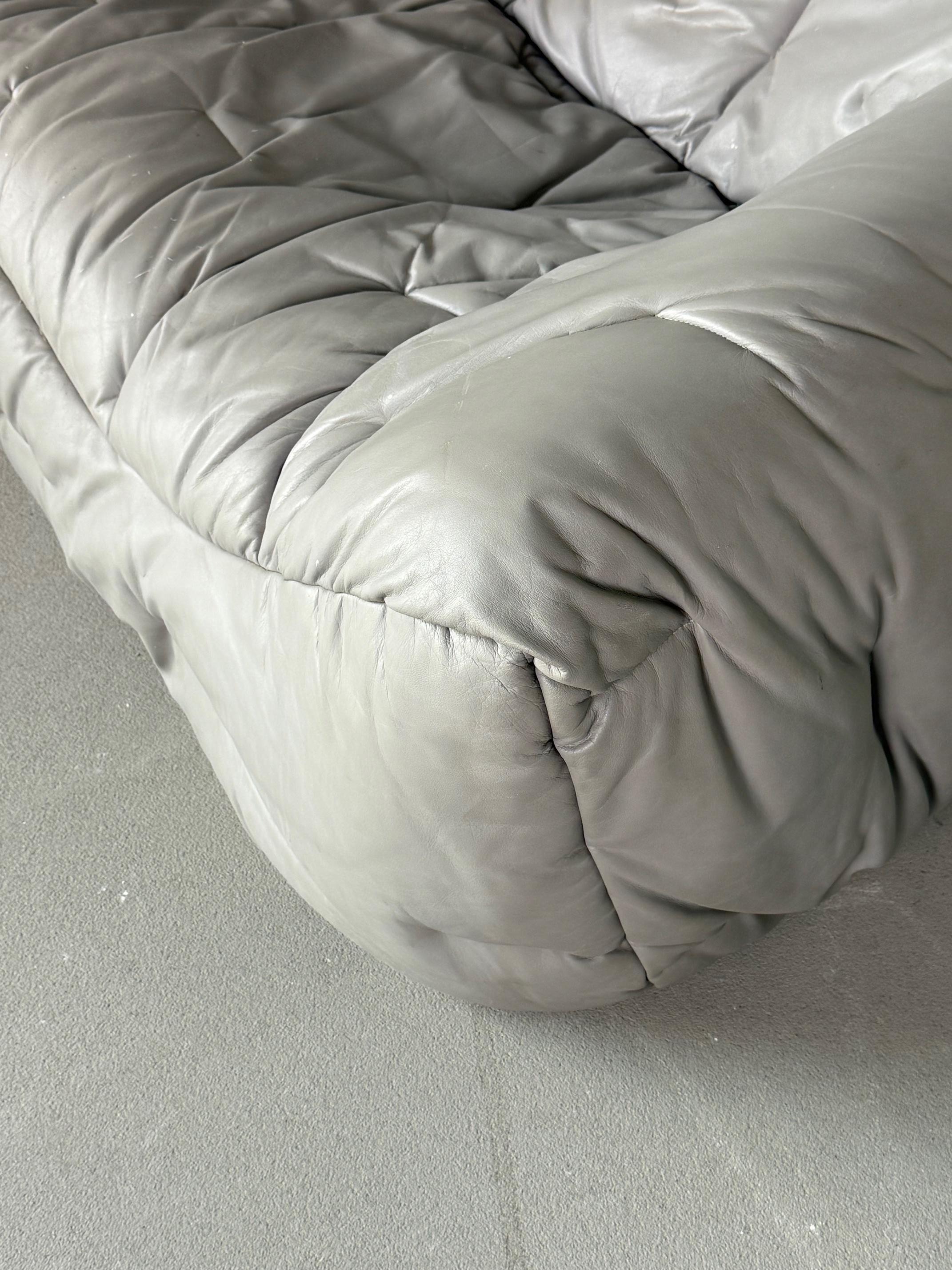 Roche Bobois 'Informel' Zweisitzer-Sofa - Originalpolsterung aus Naturleder (Moderne der Mitte des Jahrhunderts) im Angebot