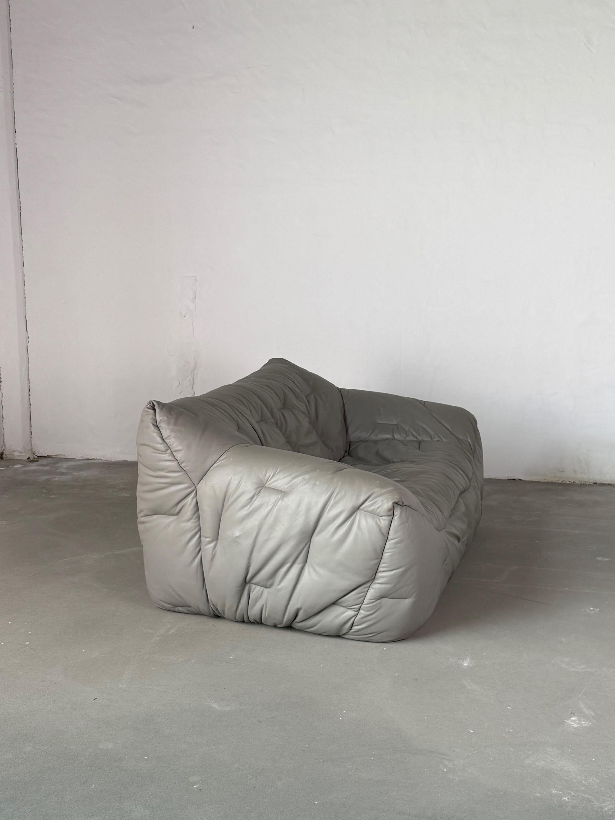 Roche Bobois 'Informel' Zweisitzer-Sofa - Originalpolsterung aus Naturleder (Französisch) im Angebot