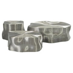 Roche Bobois 'Iron Tree' Stainless Steel Wire Cocktail & Side Tables, Set of 3