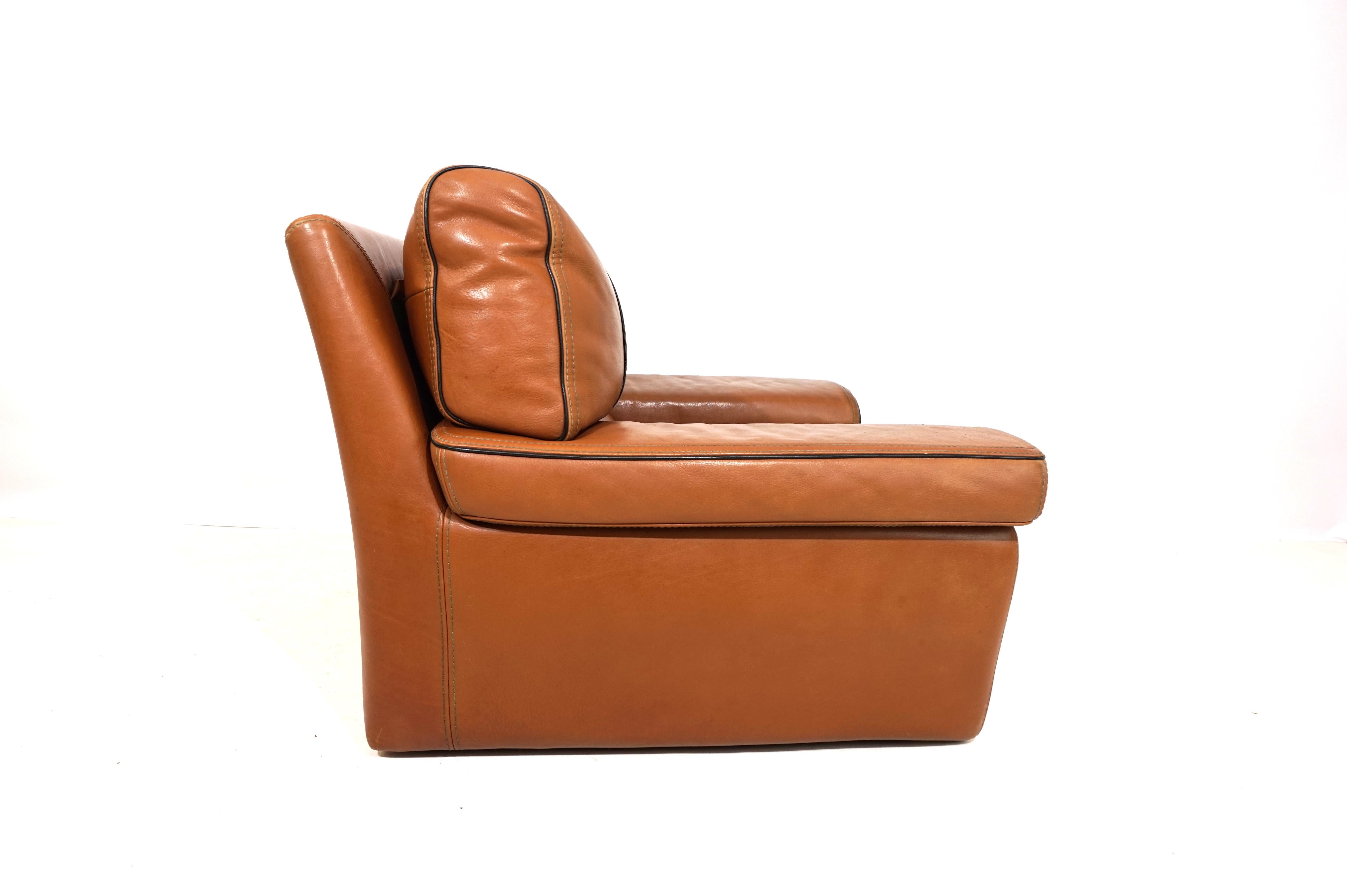 Roche Bobois leather armchair 70s 3