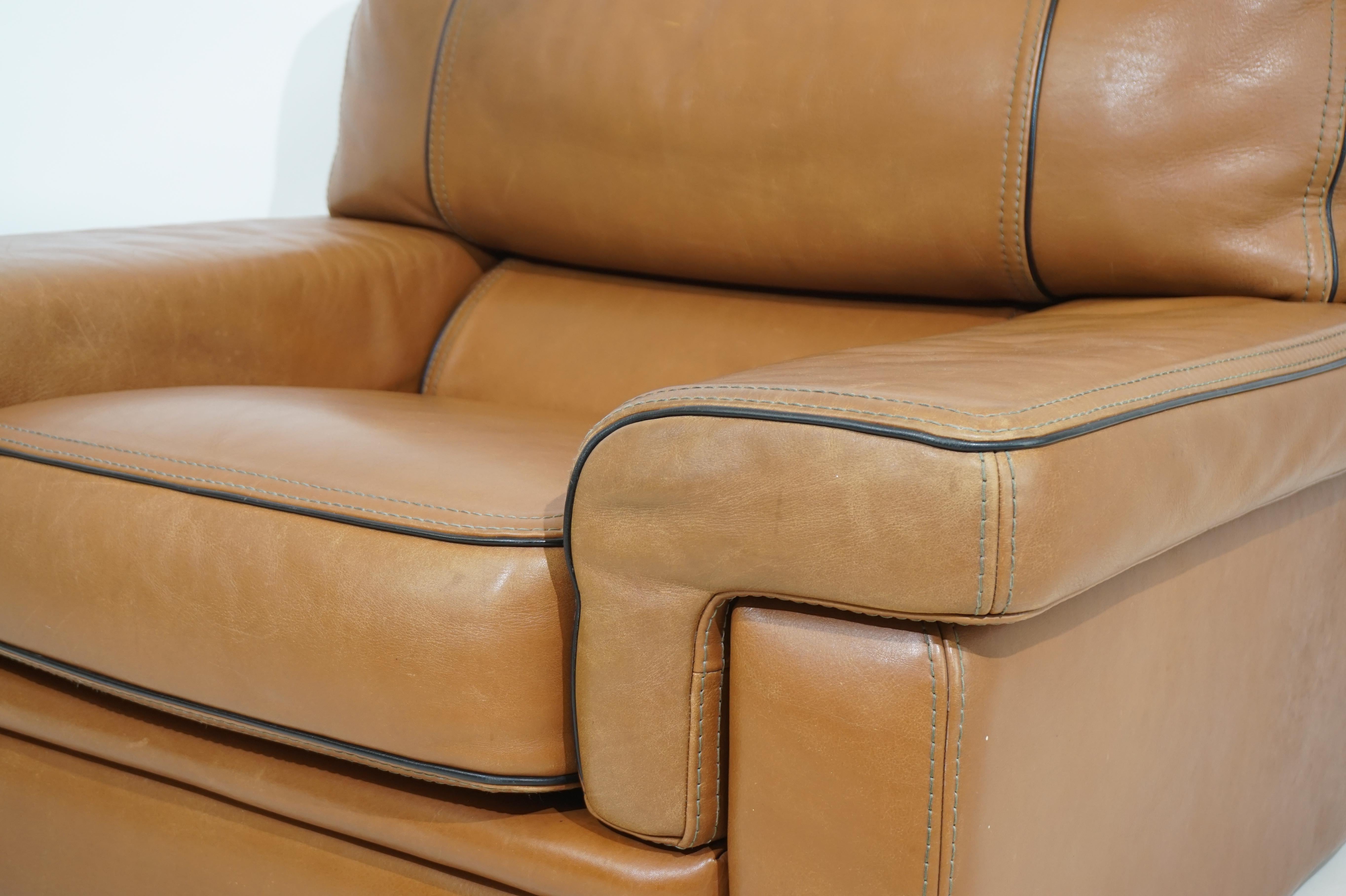Roche Bobois leather armchair 70s 5