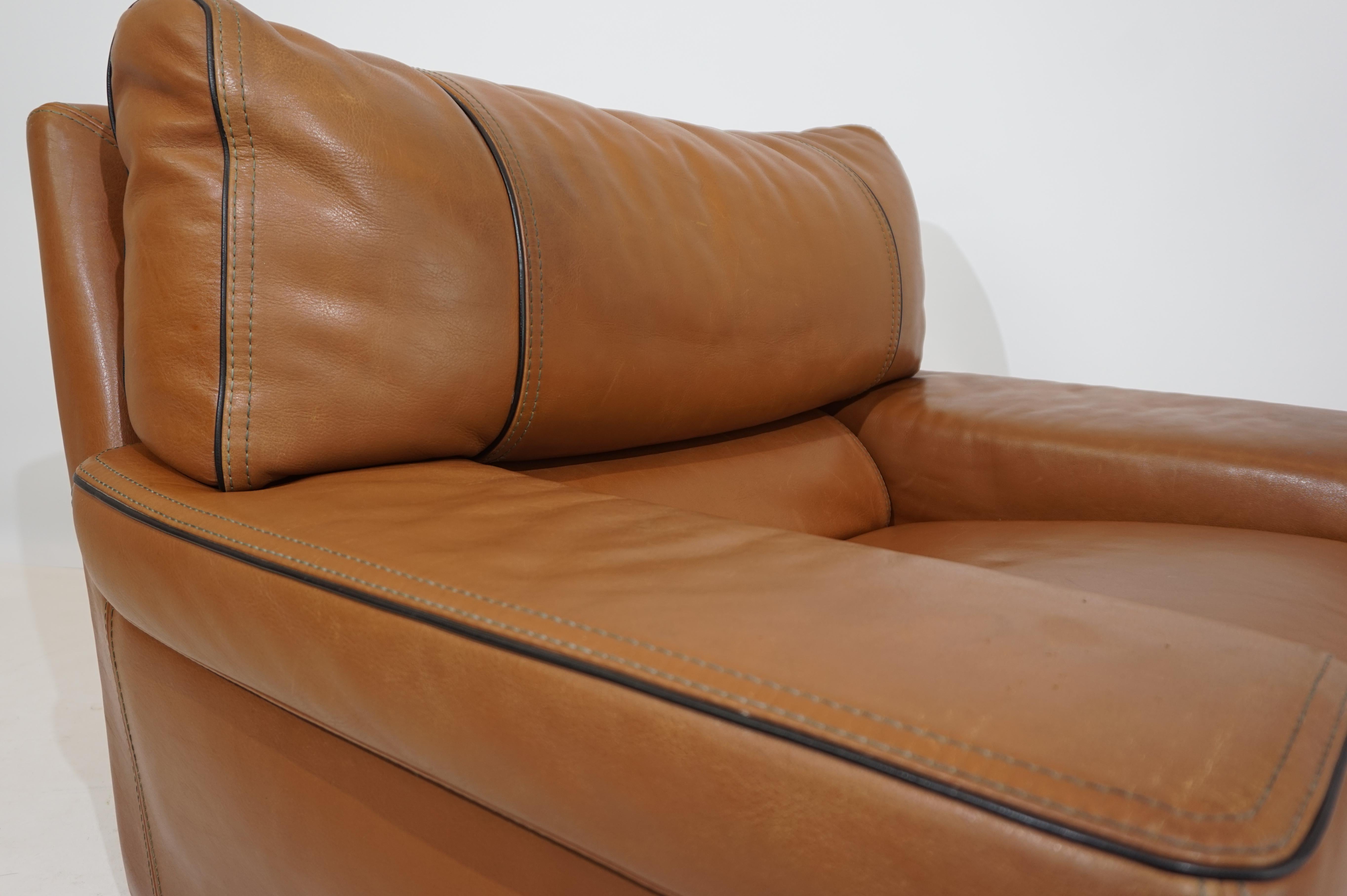 Roche Bobois leather armchair 70s 11