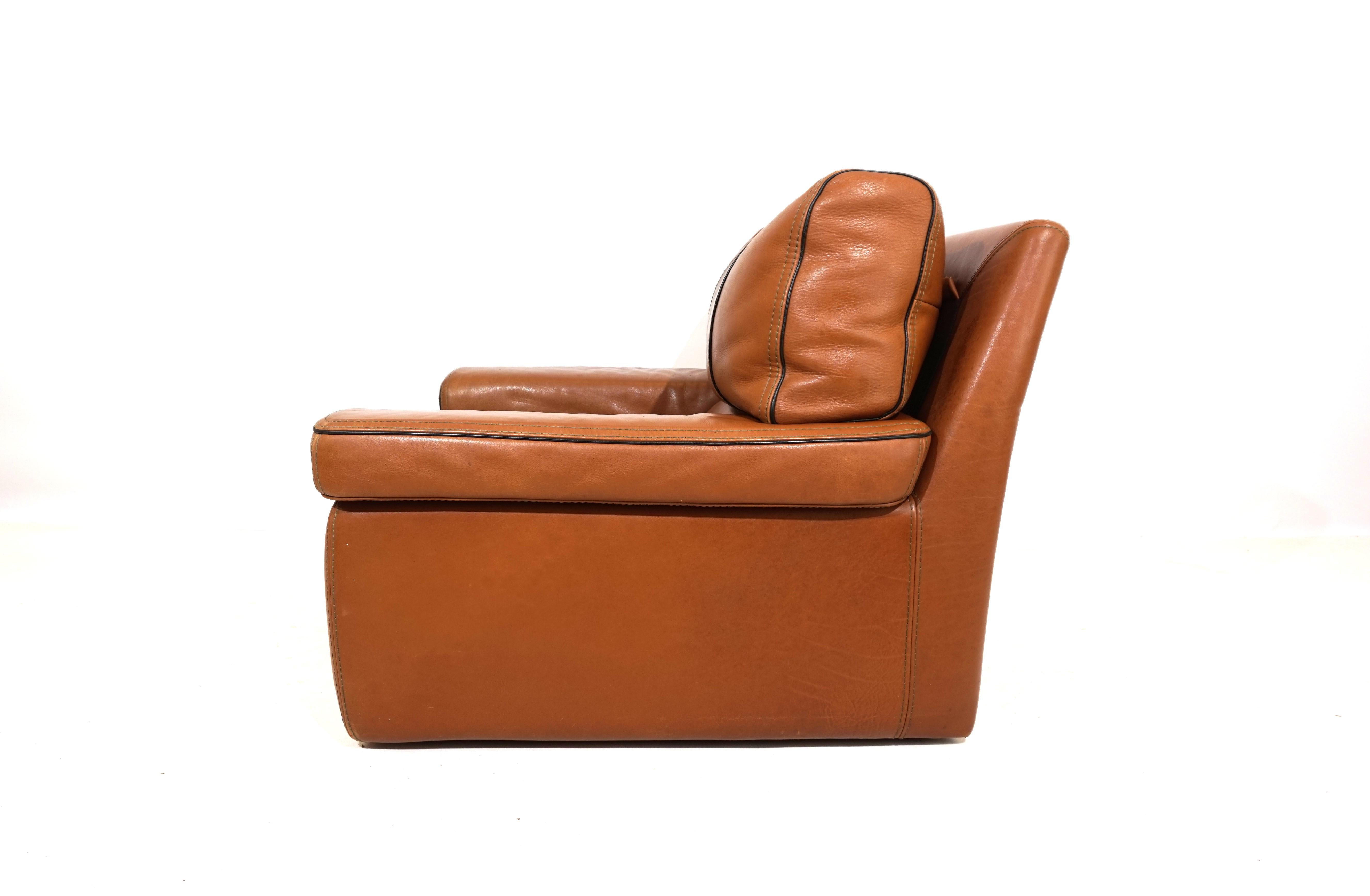 Mid-Century Modern Roche Bobois leather armchair 70s