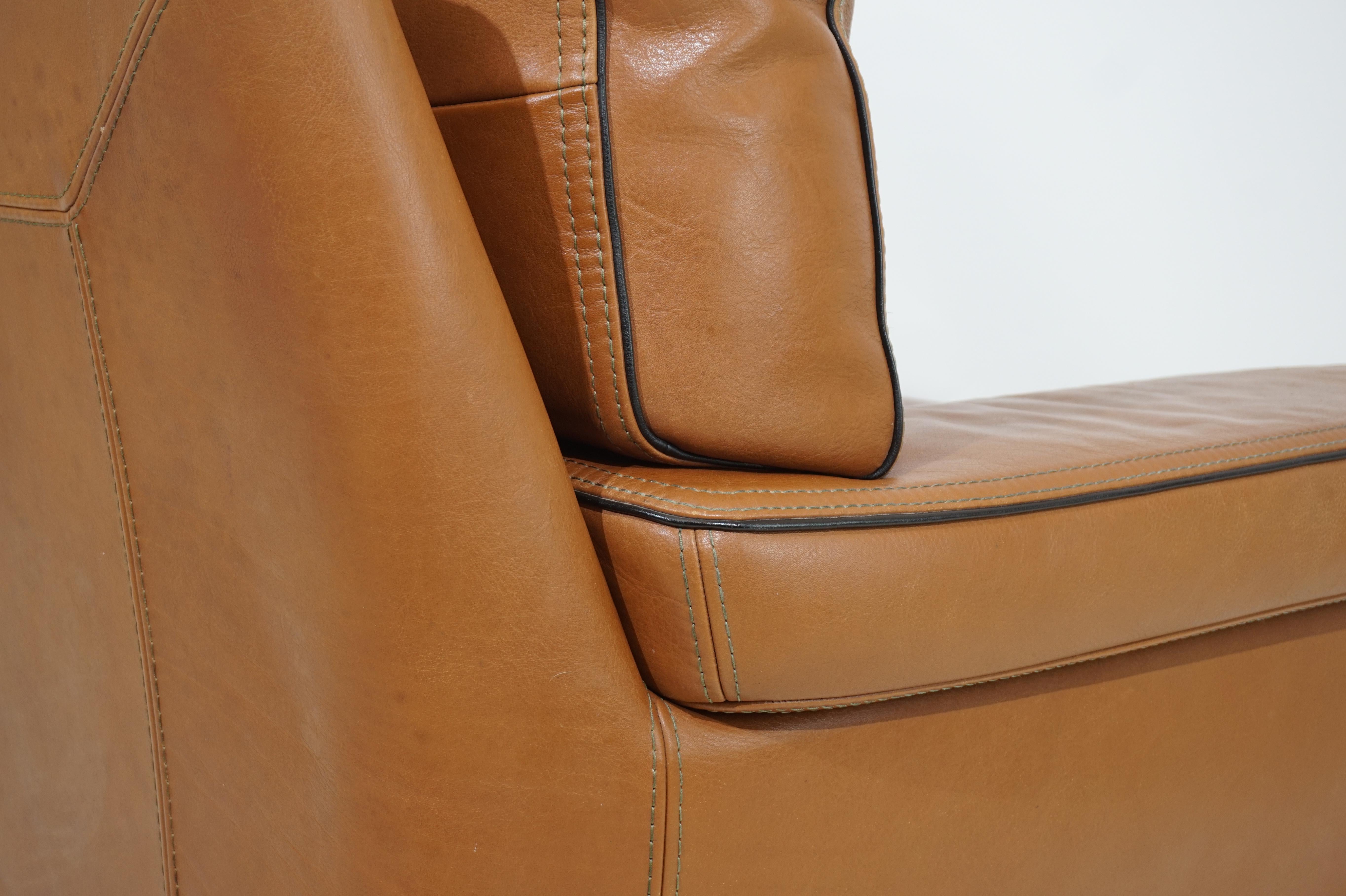 Roche Bobois leather armchair 70s 1