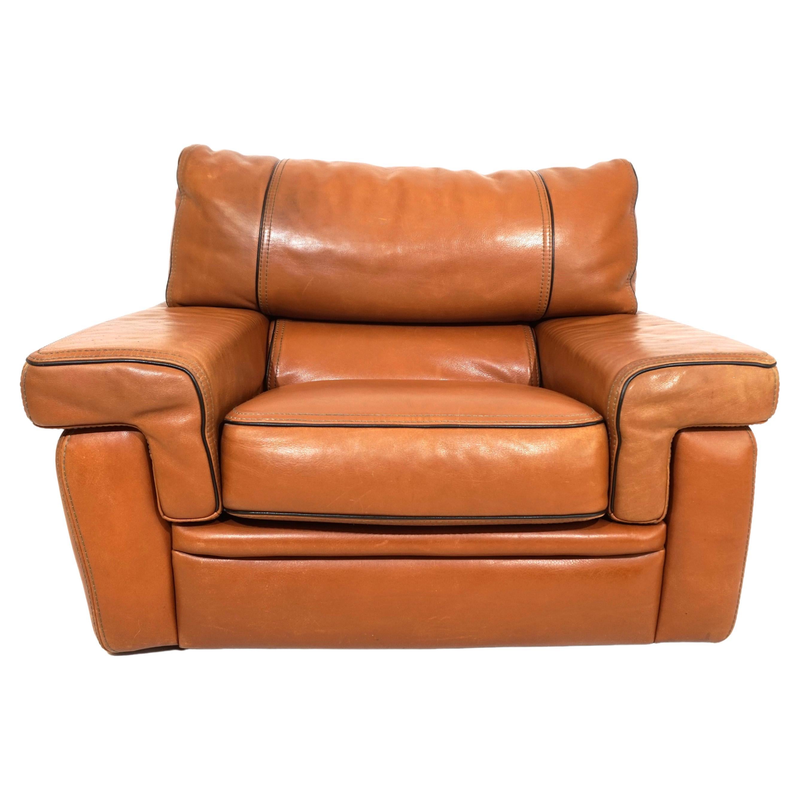 Roche Bobois leather armchair 70s