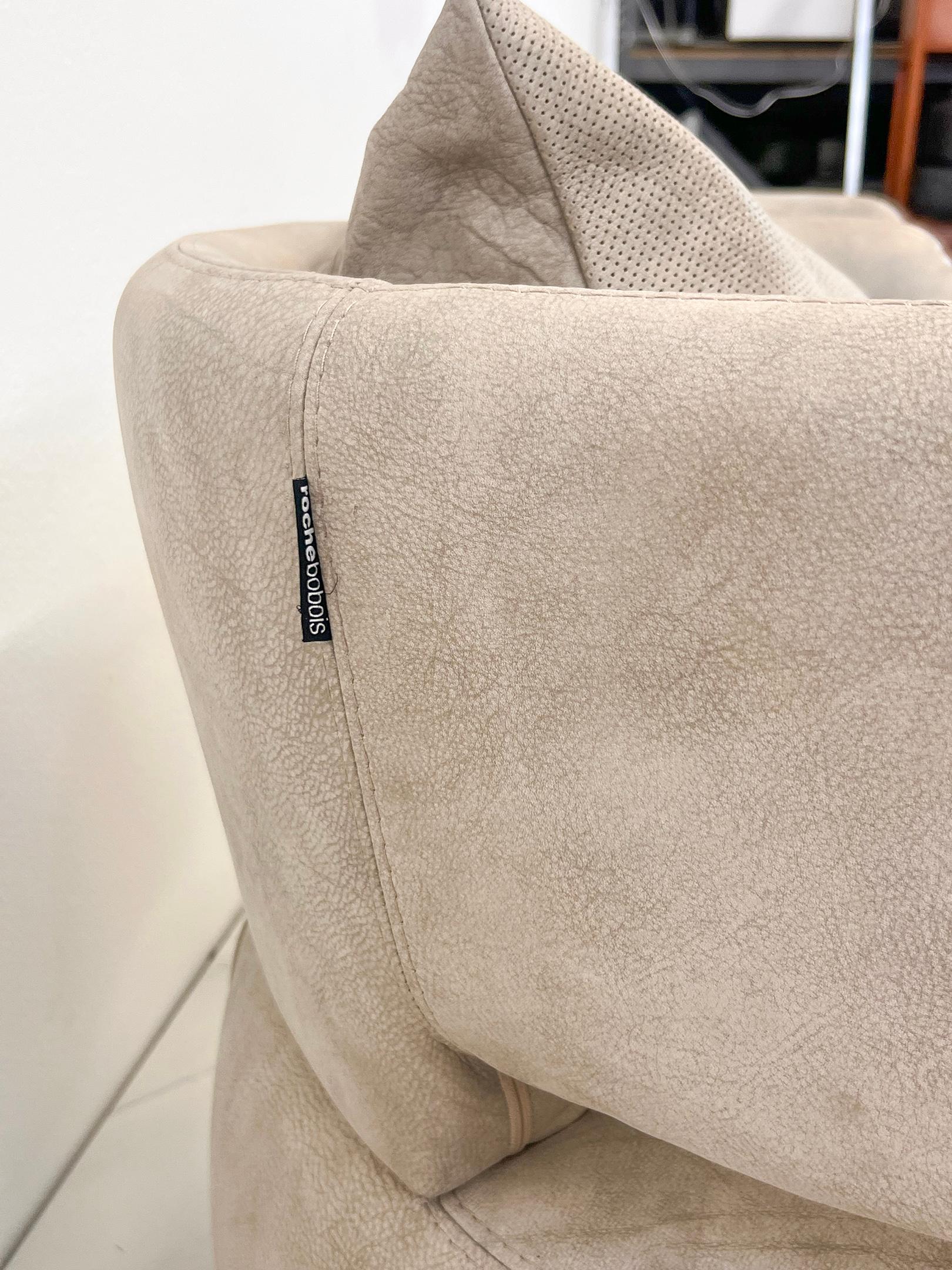 Paire de fauteuils pivotants Curl en cuir de Roche Bobois en vente 5
