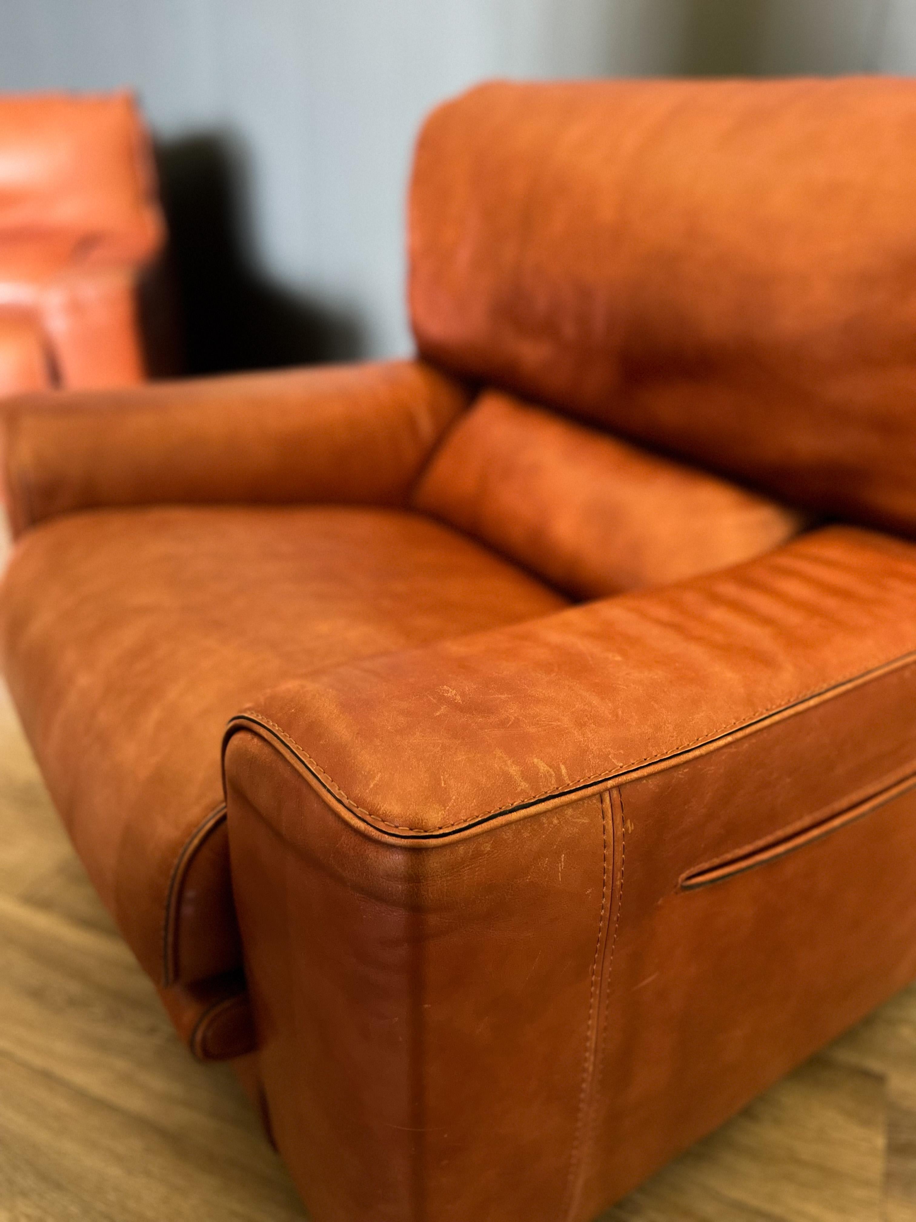 Roche Bobois Leather Lounge Chair For Sale 2