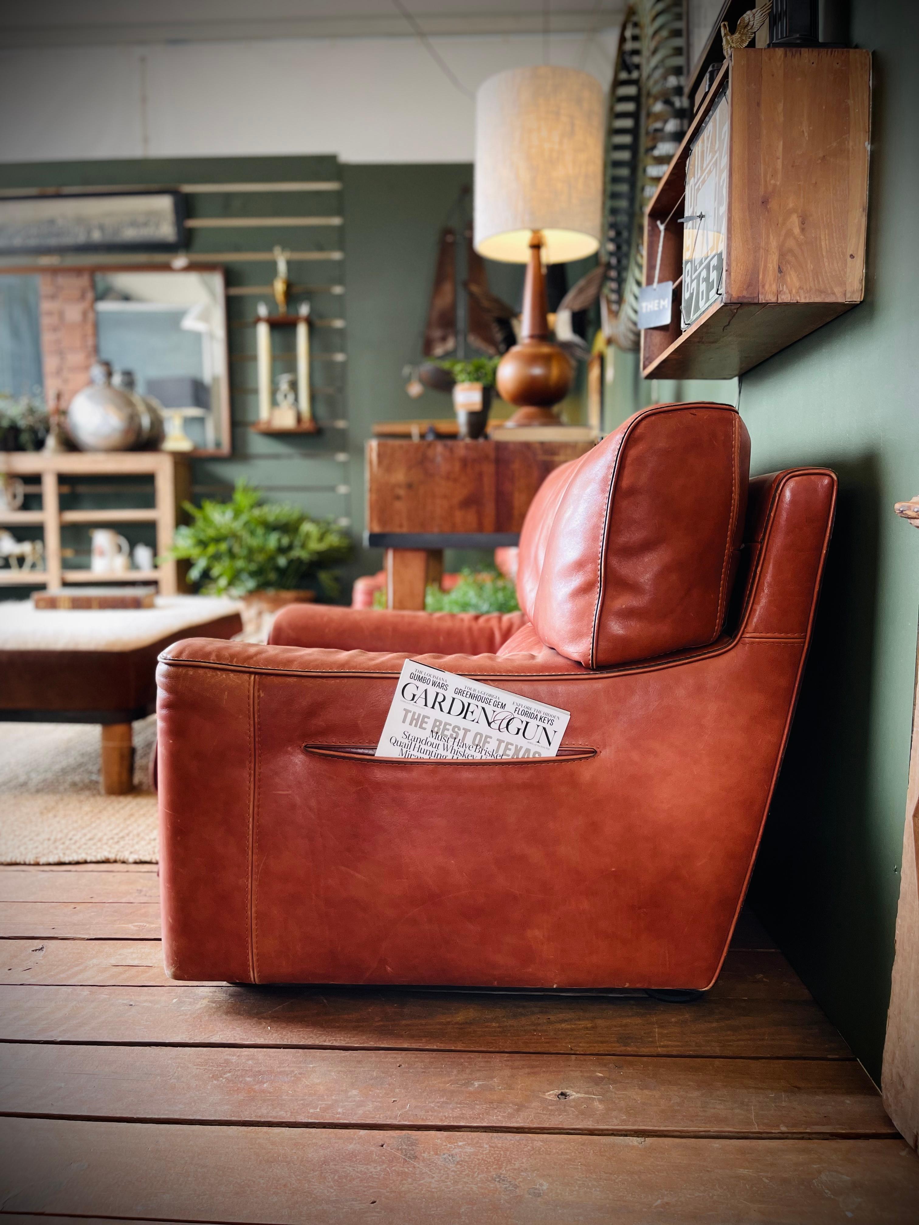 Fin du 20e siècle Chaise longue en cuir Roche Bobois en vente