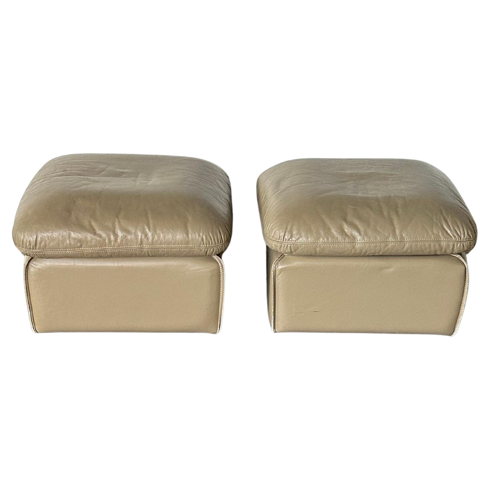 Roche Bobois Leather Ottomans or Footstools