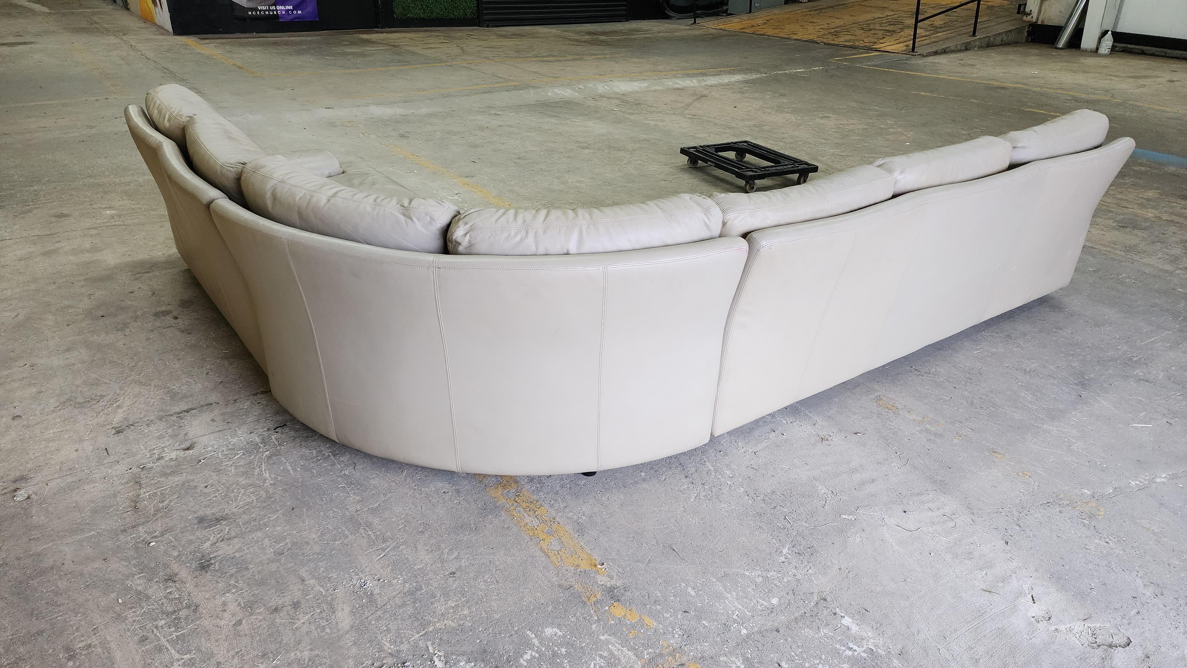 Roche Bobois leather sectional For Sale 2
