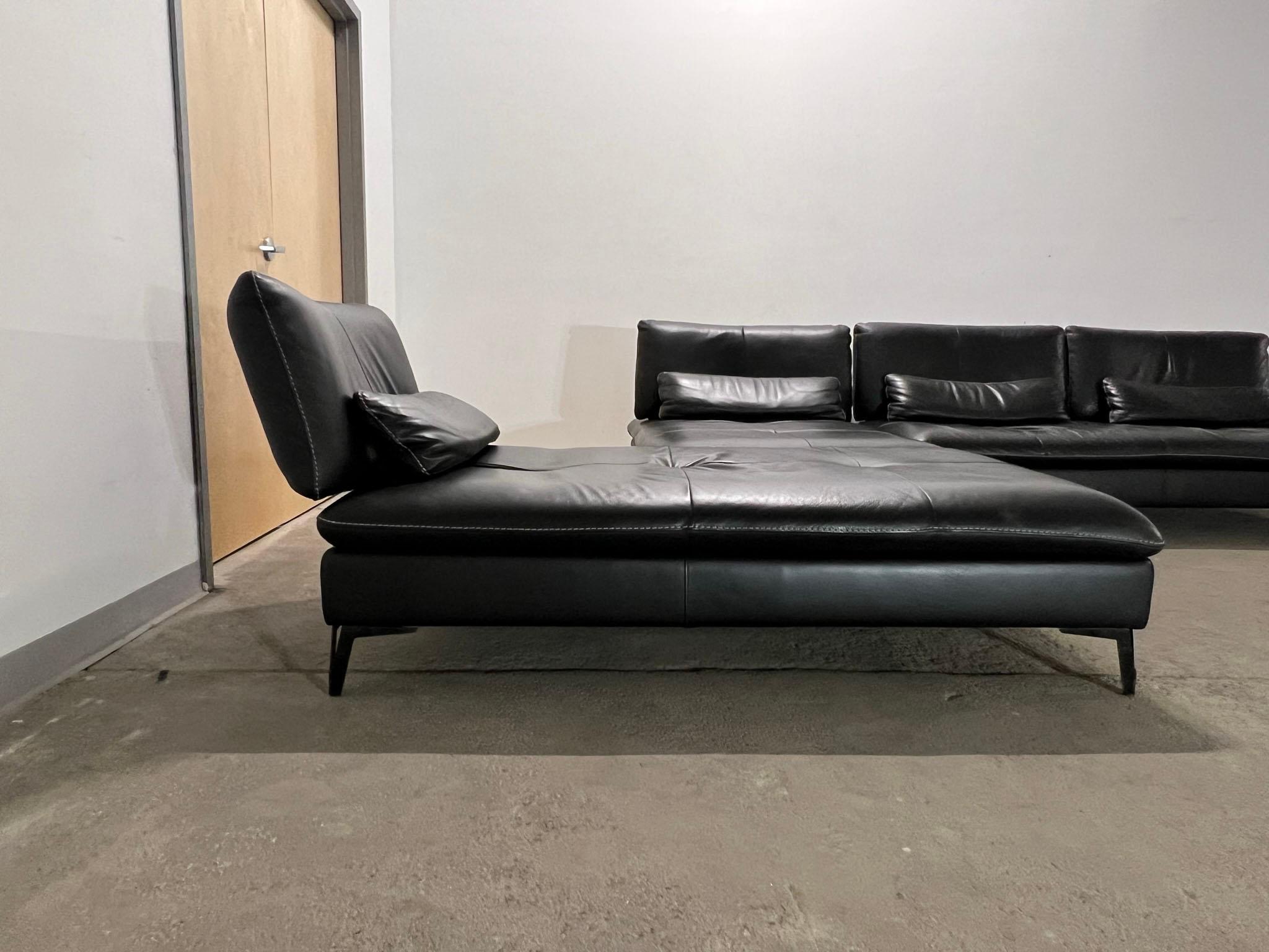 Metal Roche Bobois Leather Sectional 